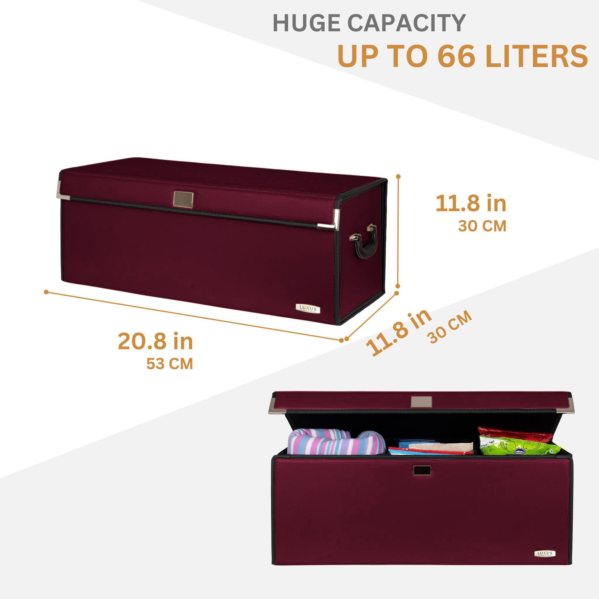 Luxus Premium Trunk Organizer | Plain Midnight Red