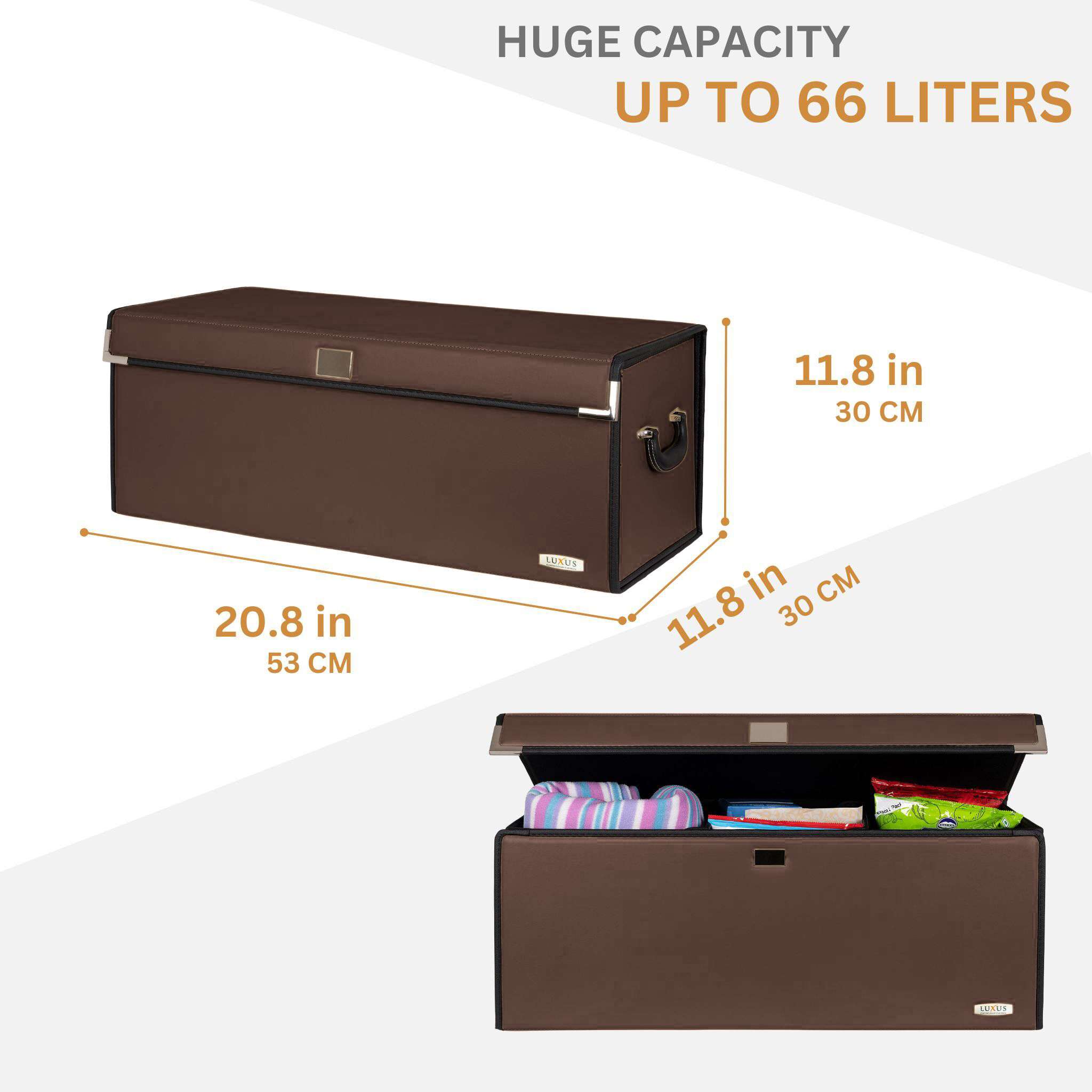 Luxus Premium Seamless Trunk Organizer | Chocolate Brown