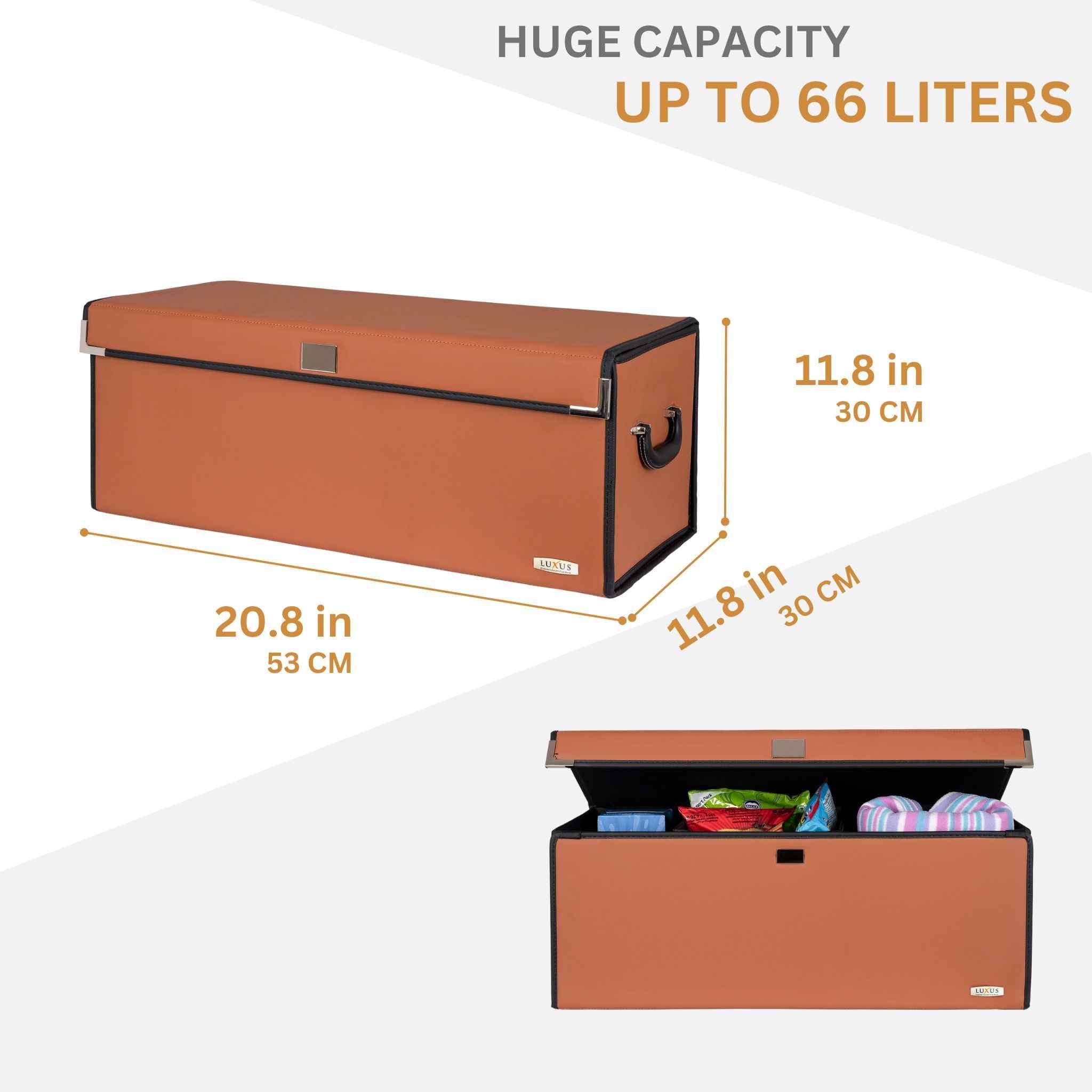 Luxus Premium Seamless Trunk Organizer | Caramel Brown