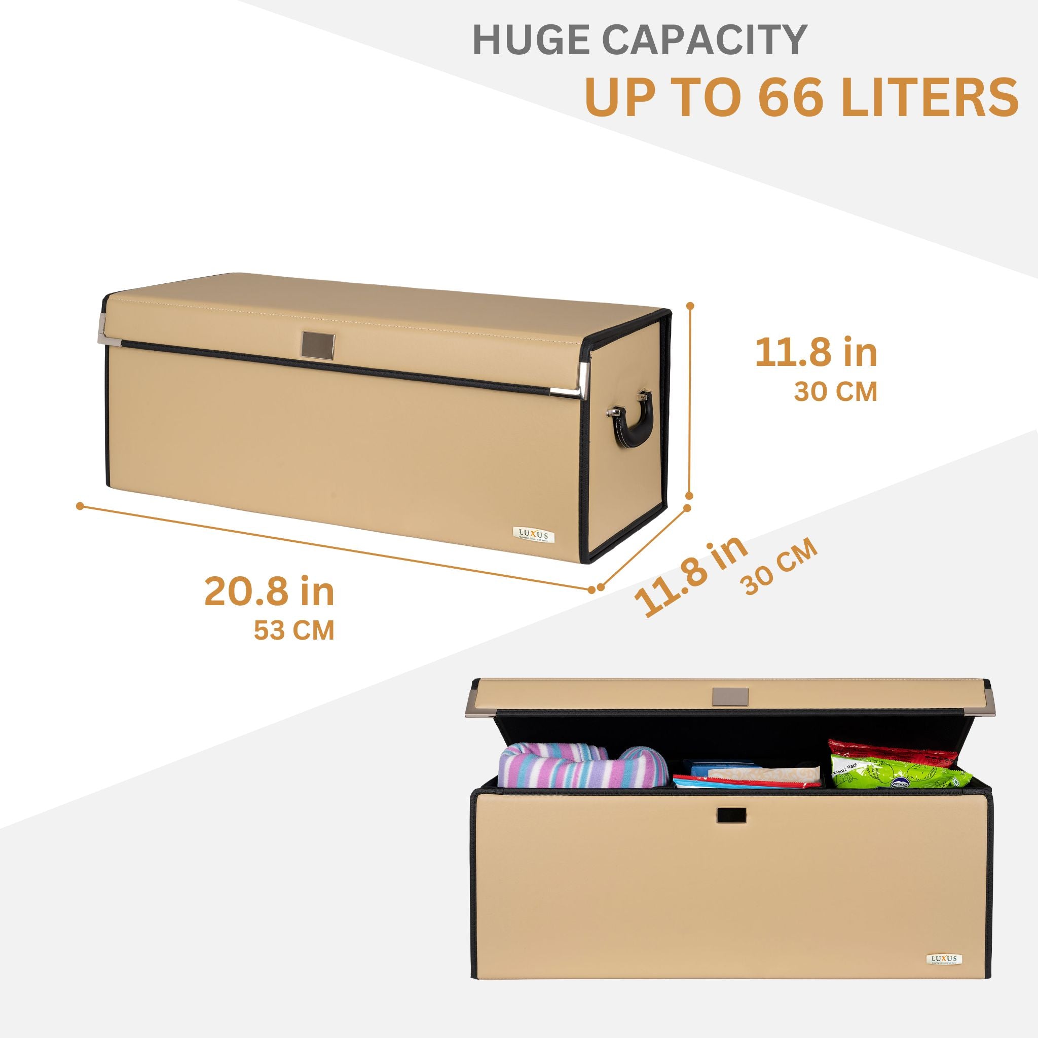 Luxus Premium Seamless Trunk Organizer | Cream Beige