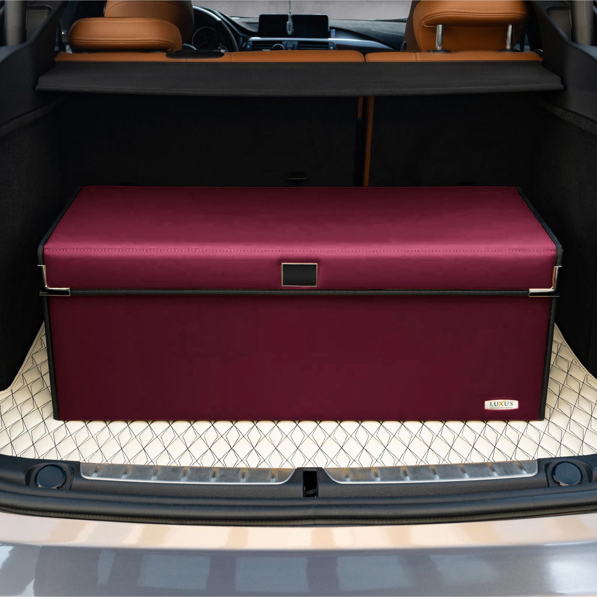 Luxus Premium Trunk Organizer | Plain Midnight Red