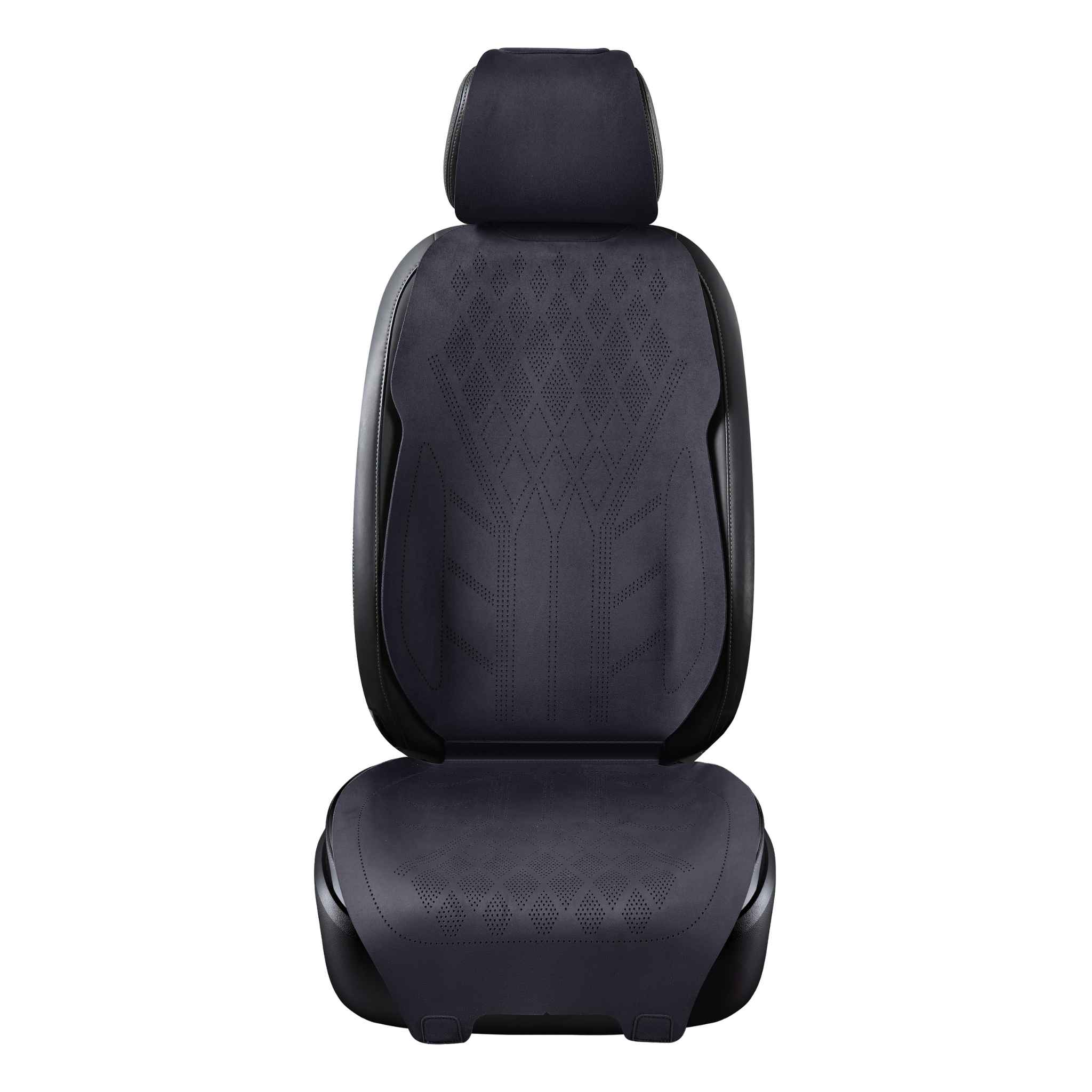Luxus VeilFit™ OEM-Style Diamond Suede Car Seat Covers – Onyx Black