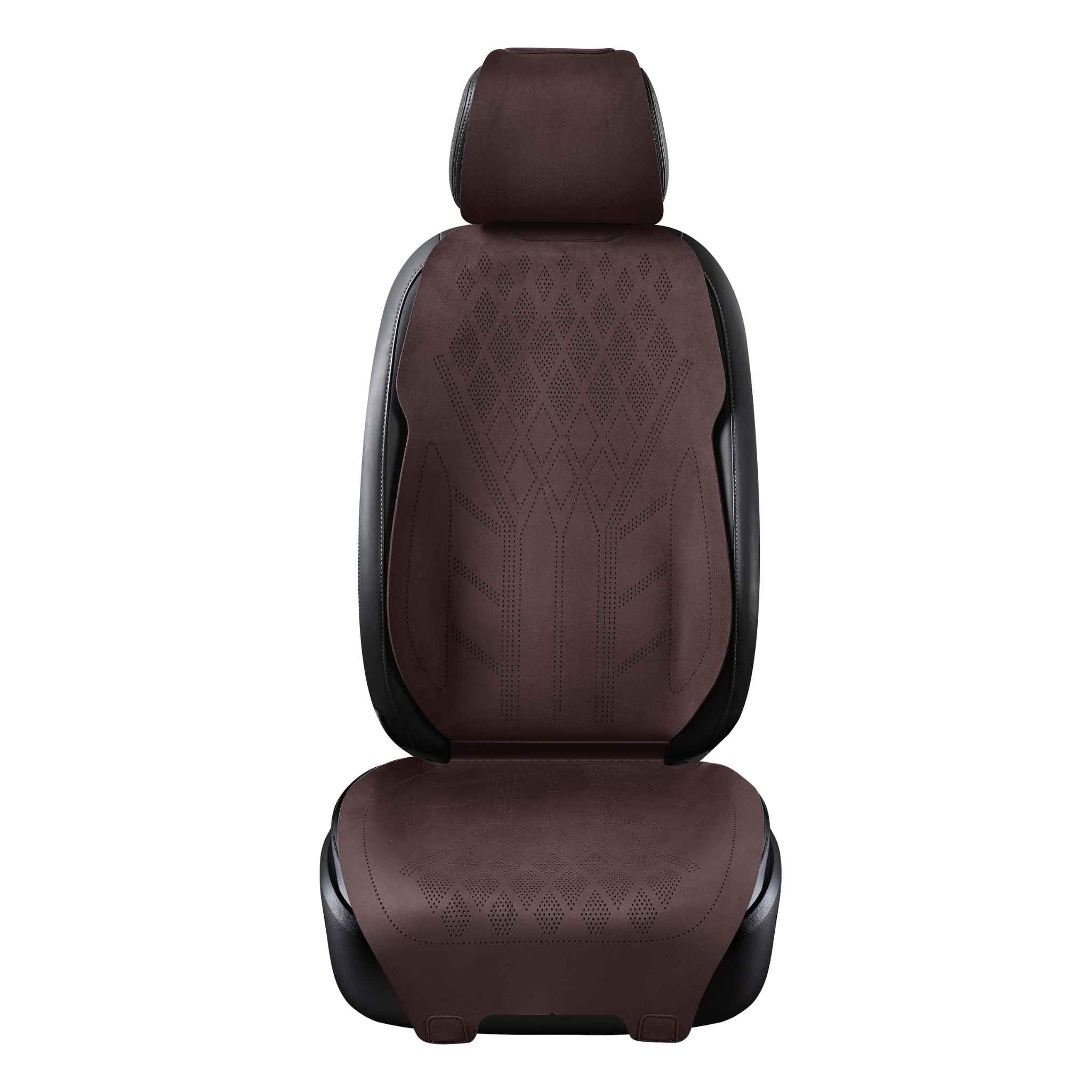Luxus VeilFit™ OEM-Style Diamond Suede Car Seat Covers – Chocolate Brown