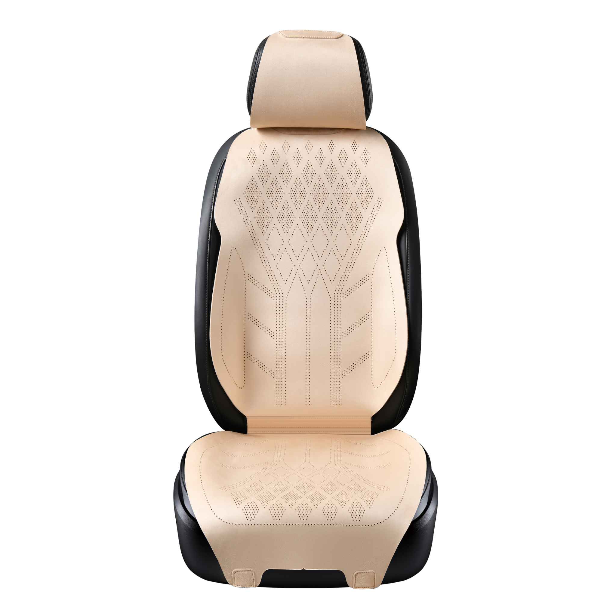 Luxus VeilFit™ OEM-Style Diamond Suede Car Seat Covers – Cream Beige