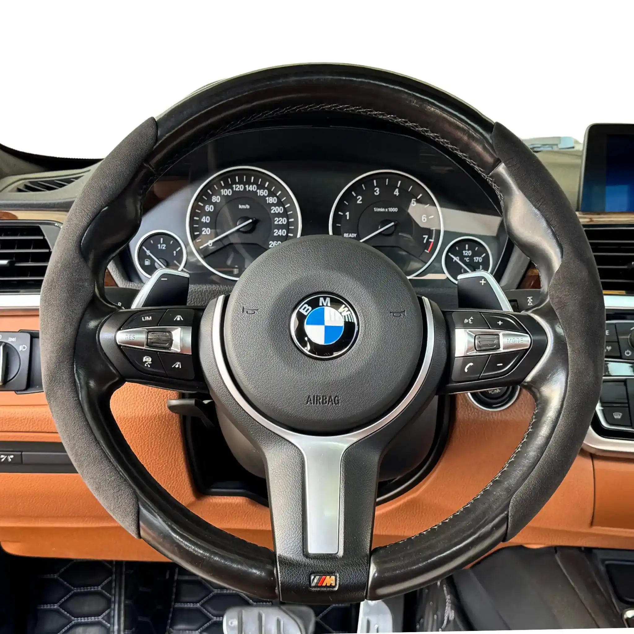 Luxus Alcantara Minimalist Steering Wheel Cover - Sport Grip - Nero