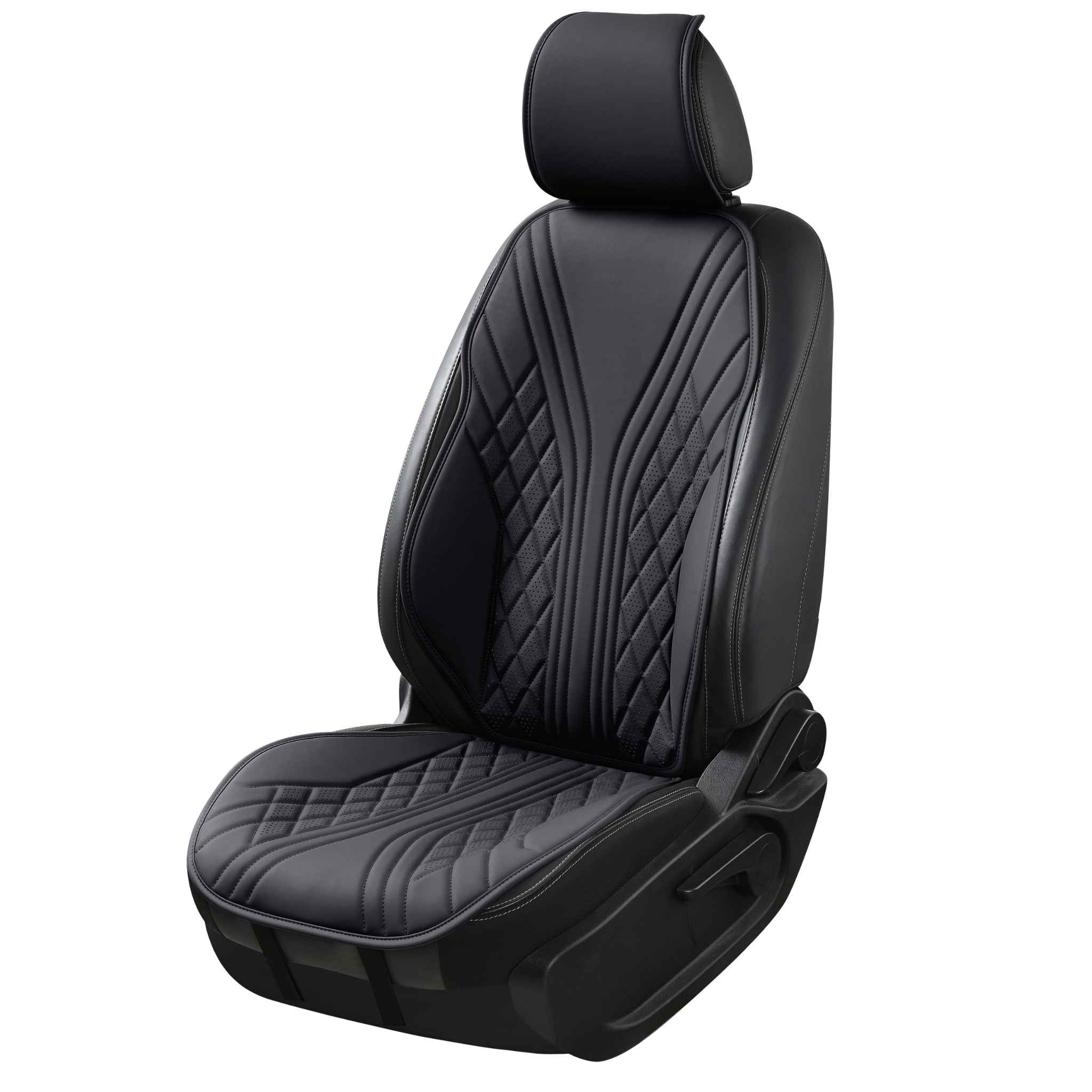 Luxus SeatSkin™ Flow Vegan Leather Seat Covers | Onyx Black