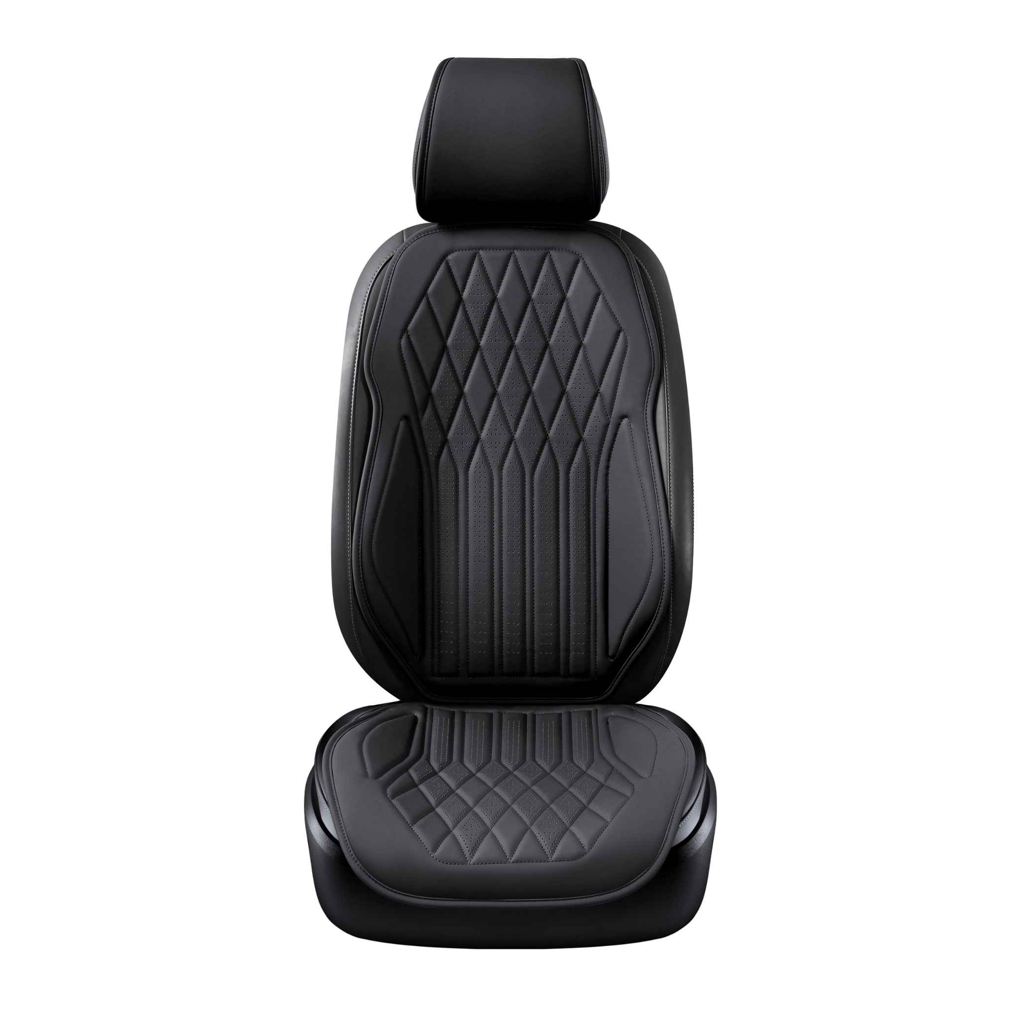 Luxus SeatSkin™ Diamond Vegan Leather Seat Covers | Onyx Black
