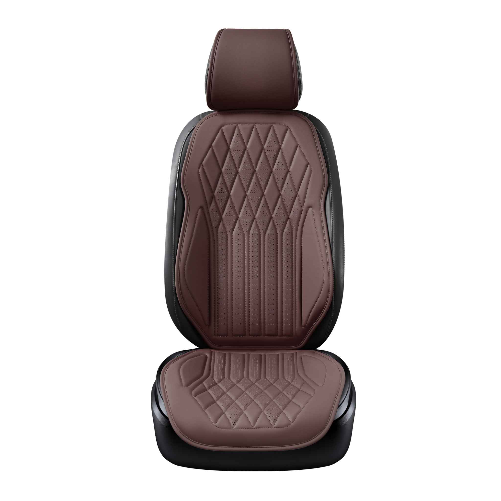 Luxus SeatSkin™ Diamond Vegan Leather Seat Covers | Chocolate Brown