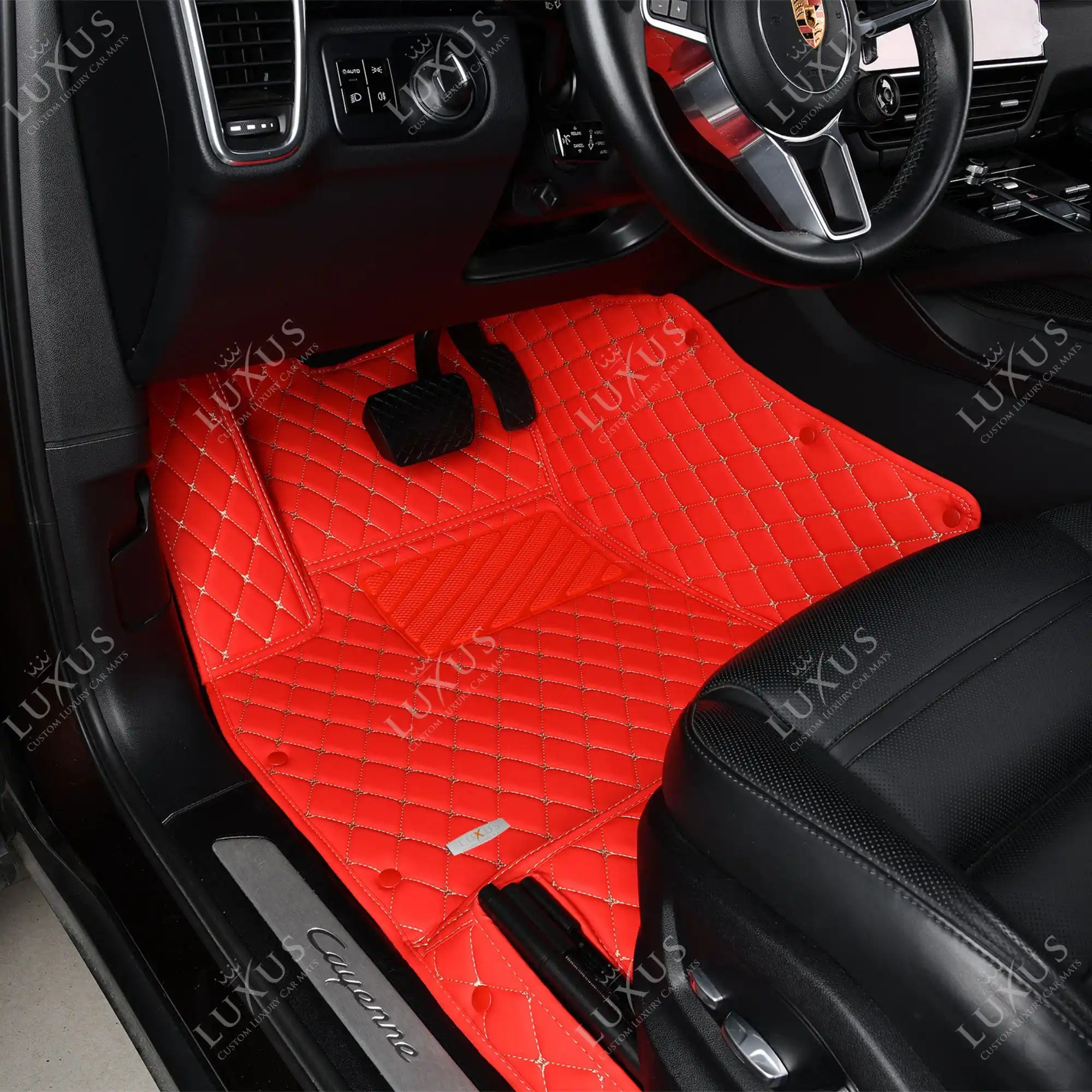 Luxus Car Mats™ - Set di tappetini per auto di lusso rosso Ferrari
