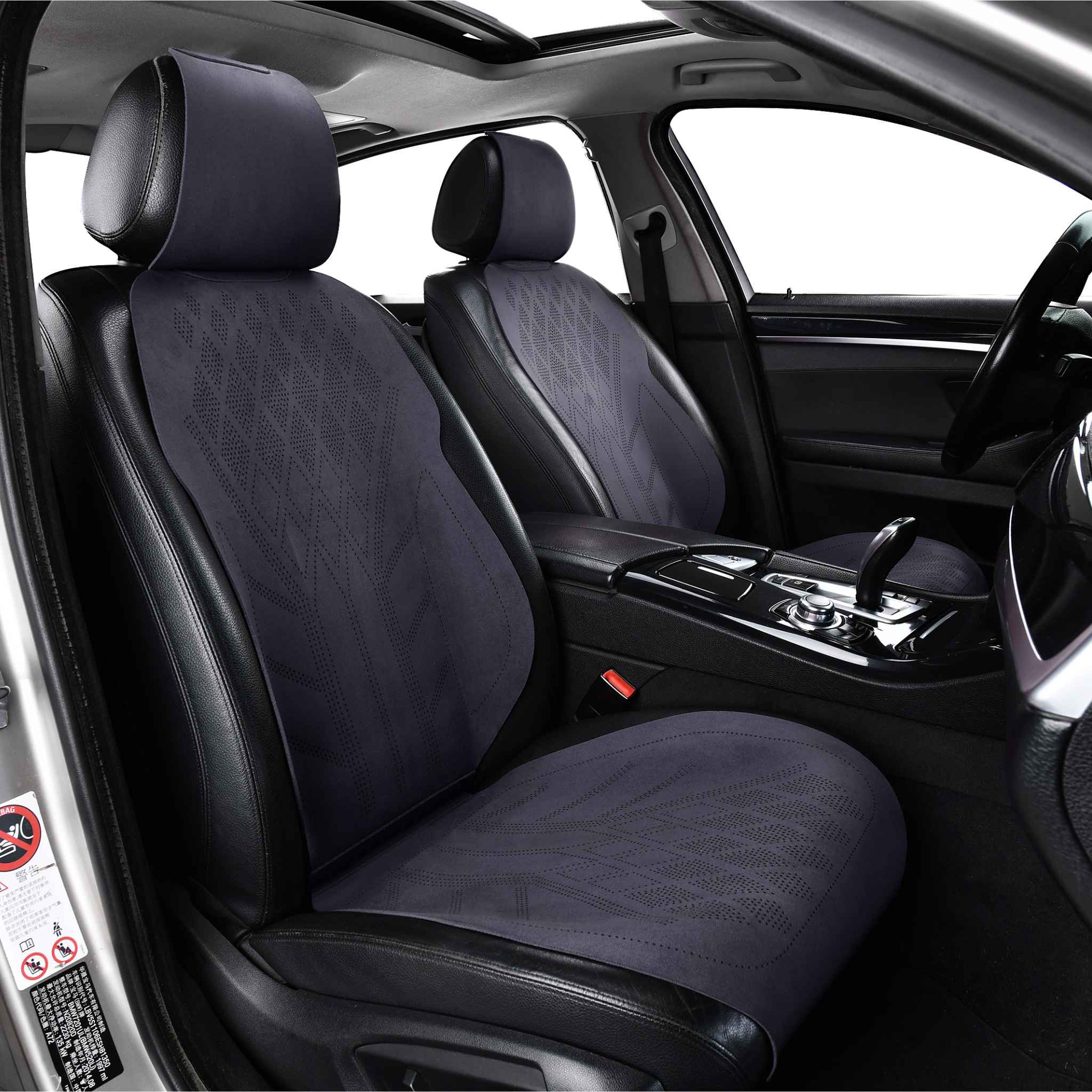 Luxus SeatSkin™ Diamond Suede Seat Covers | Onyx Black
