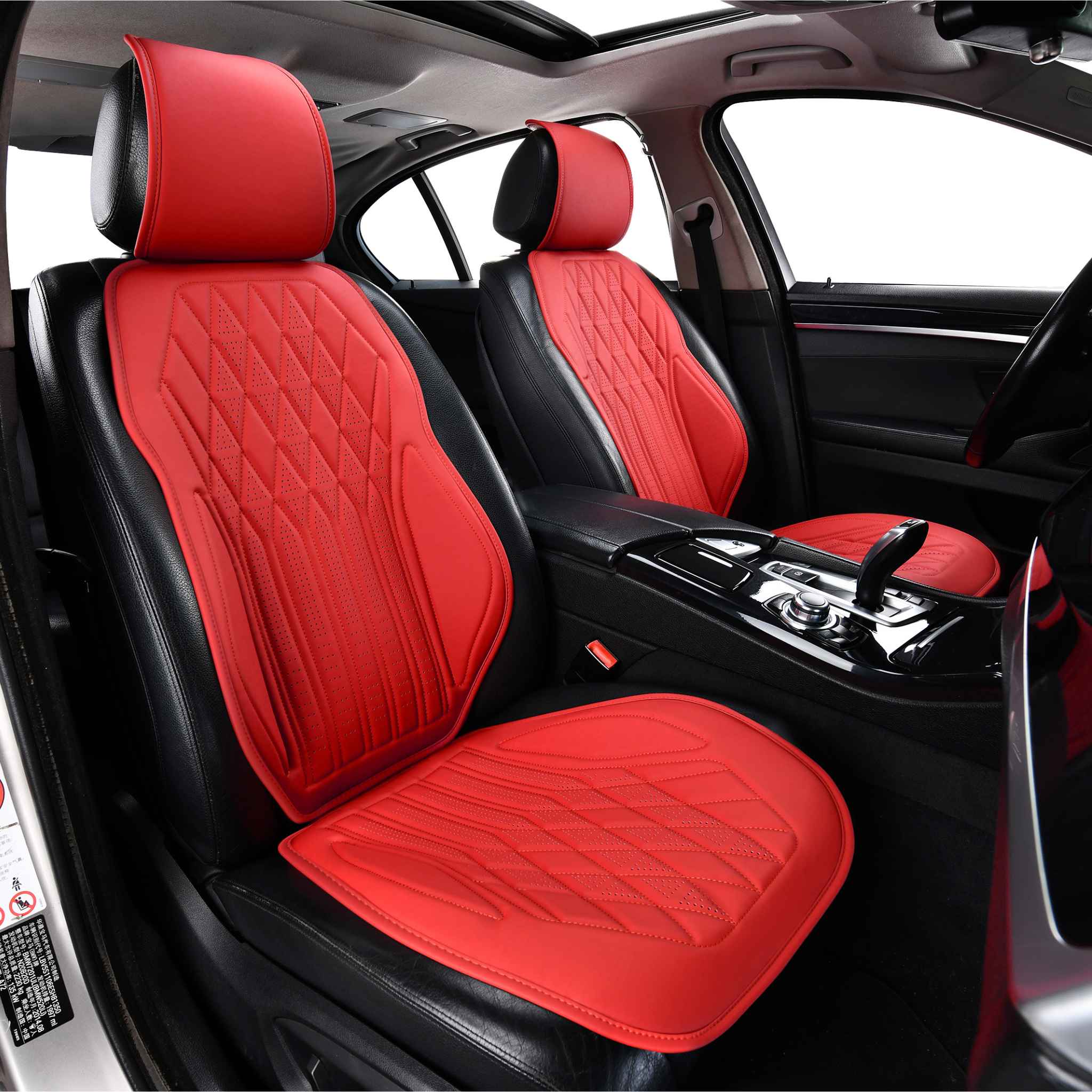 Luxus SeatSkin™ Diamond Vegan Leather Seat Covers | Ferrari Red