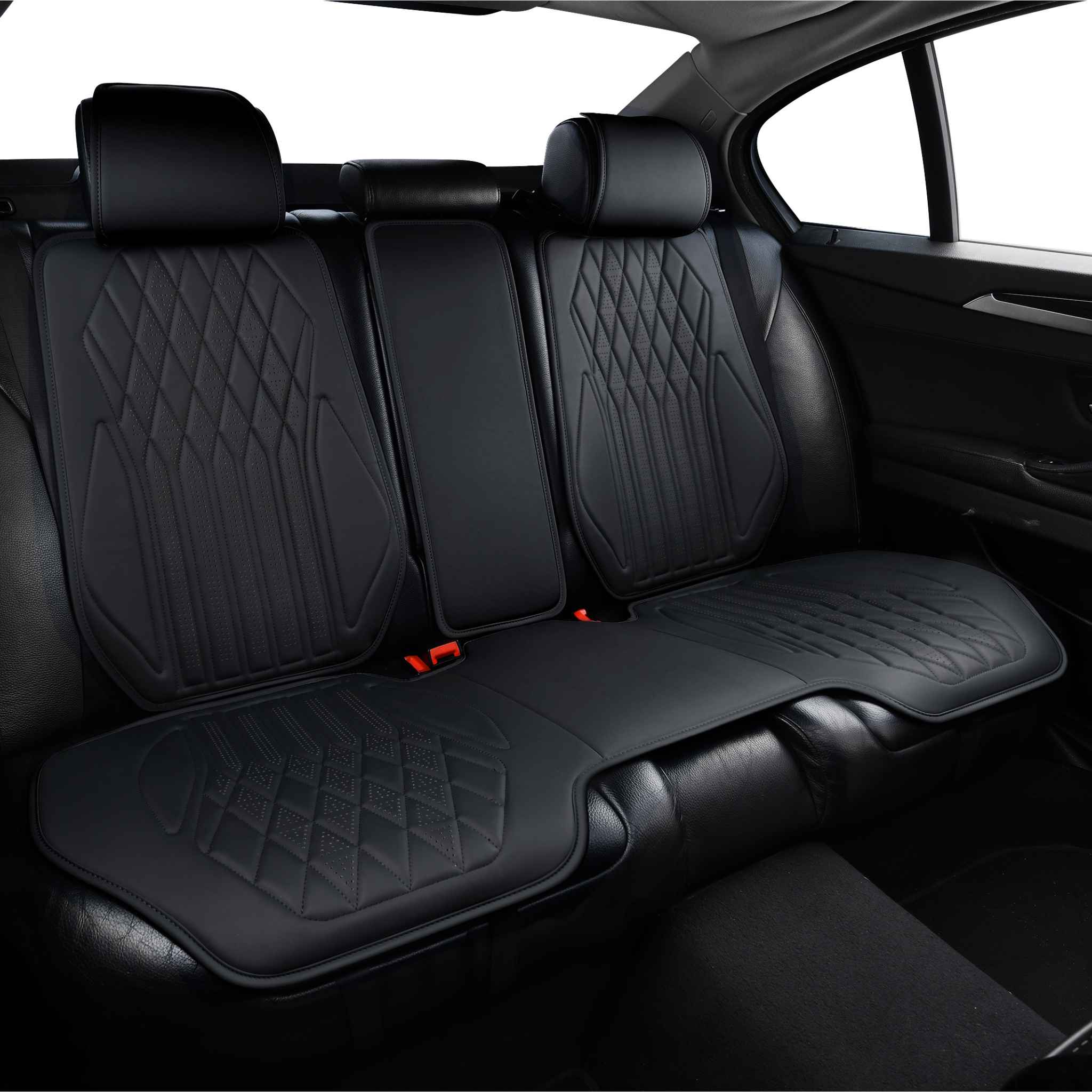 Luxus SeatSkin™ Diamond Vegan Leather Seat Covers | Onyx Black