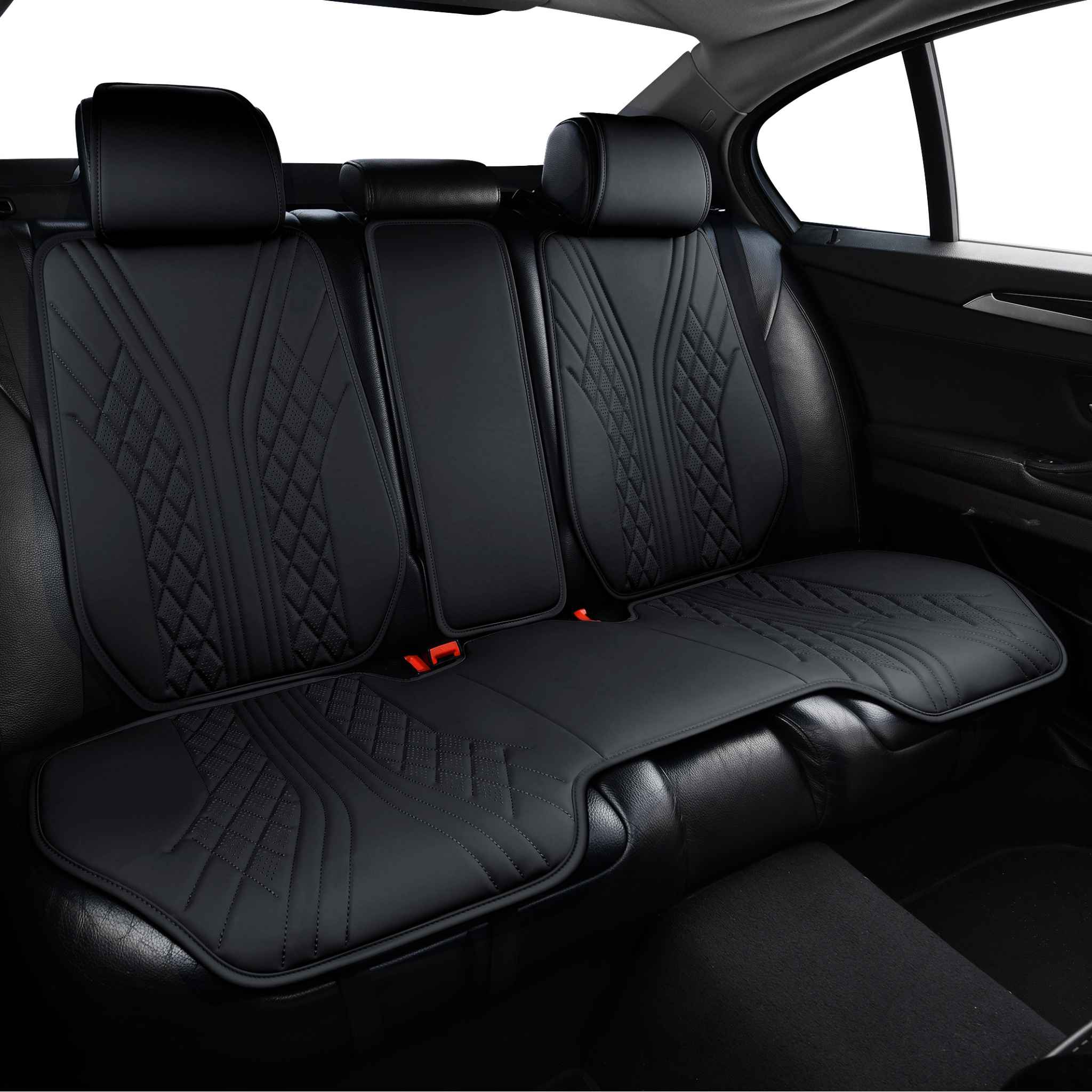 Luxus VeilFit™ OEM-Style Flow Vegan Leather Car Seat Covers – Onyx Black