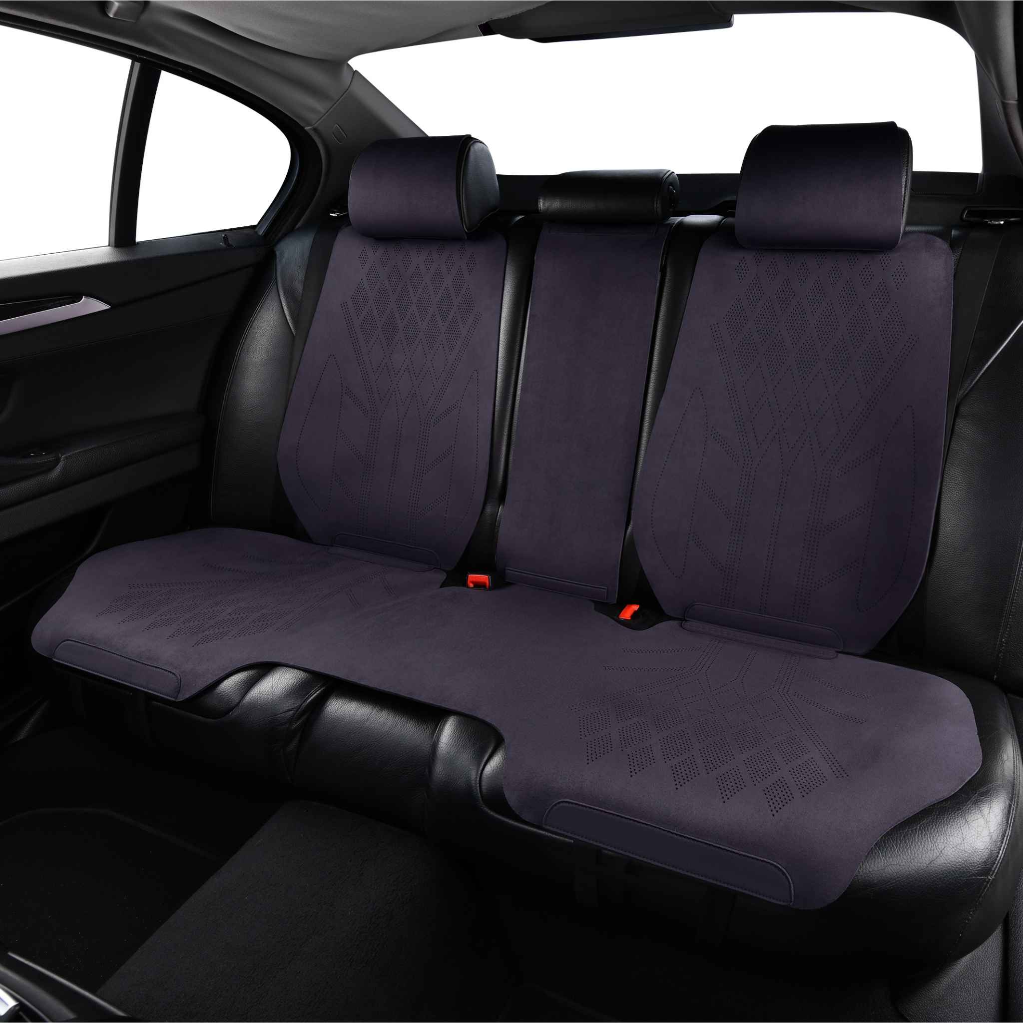 Luxus SeatSkin™ Diamond Suede Seat Covers | Onyx Black