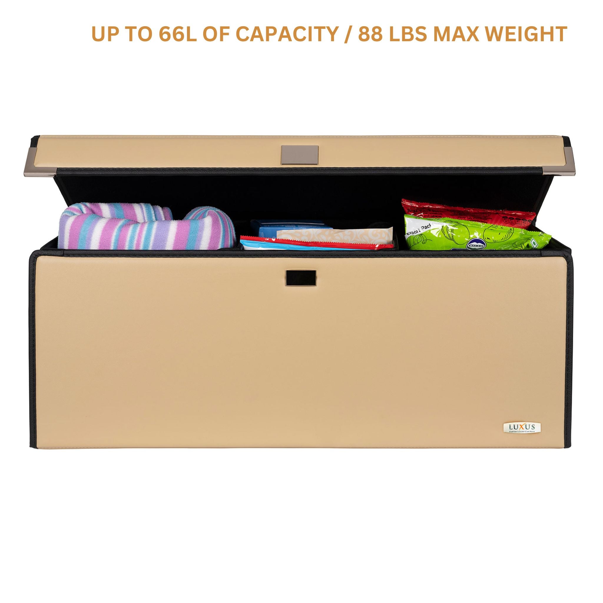 Luxus Premium Seamless Trunk Organizer | Cream Beige