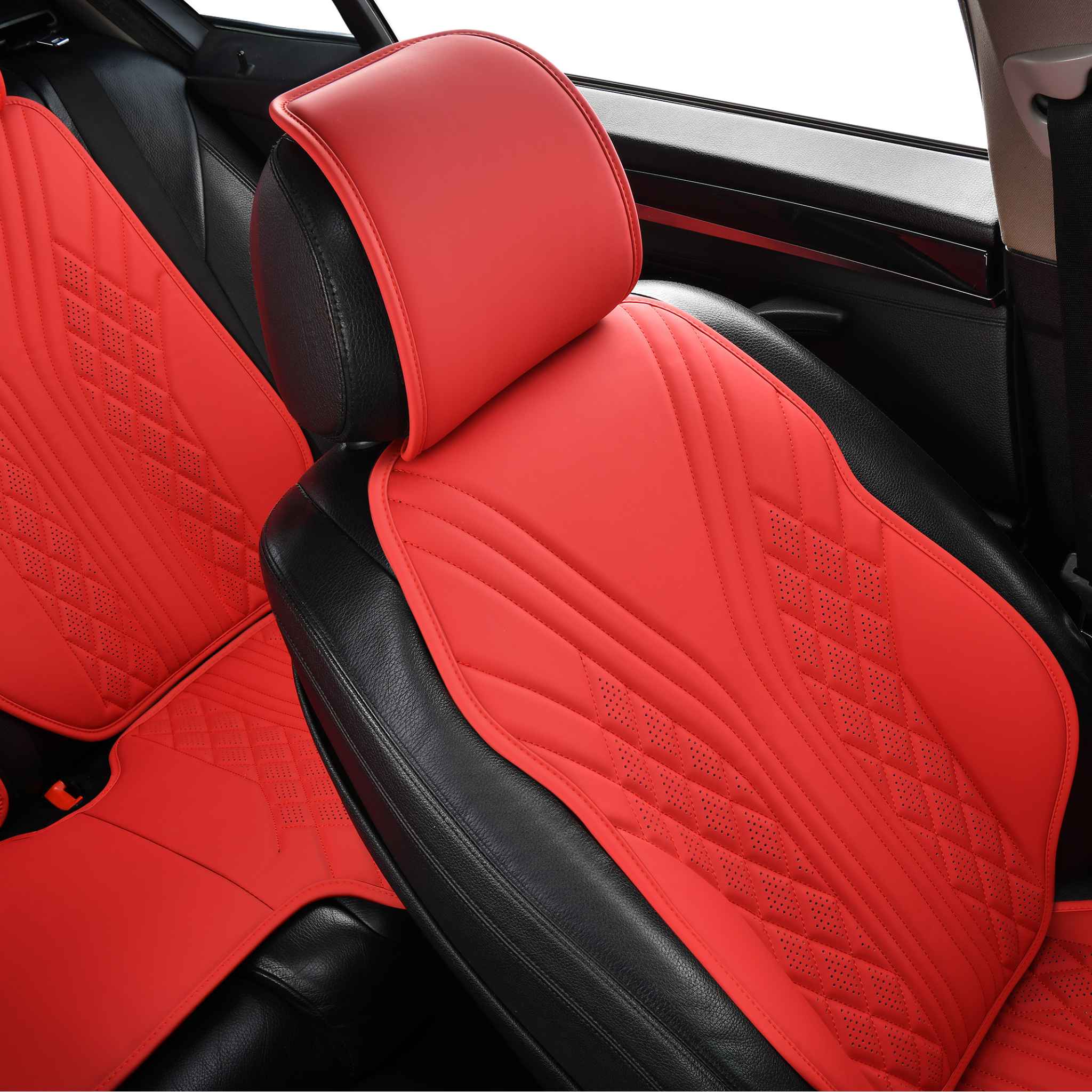 Luxus SeatSkin™ Flow Vegan Leather Seat Covers | Ferrari Red