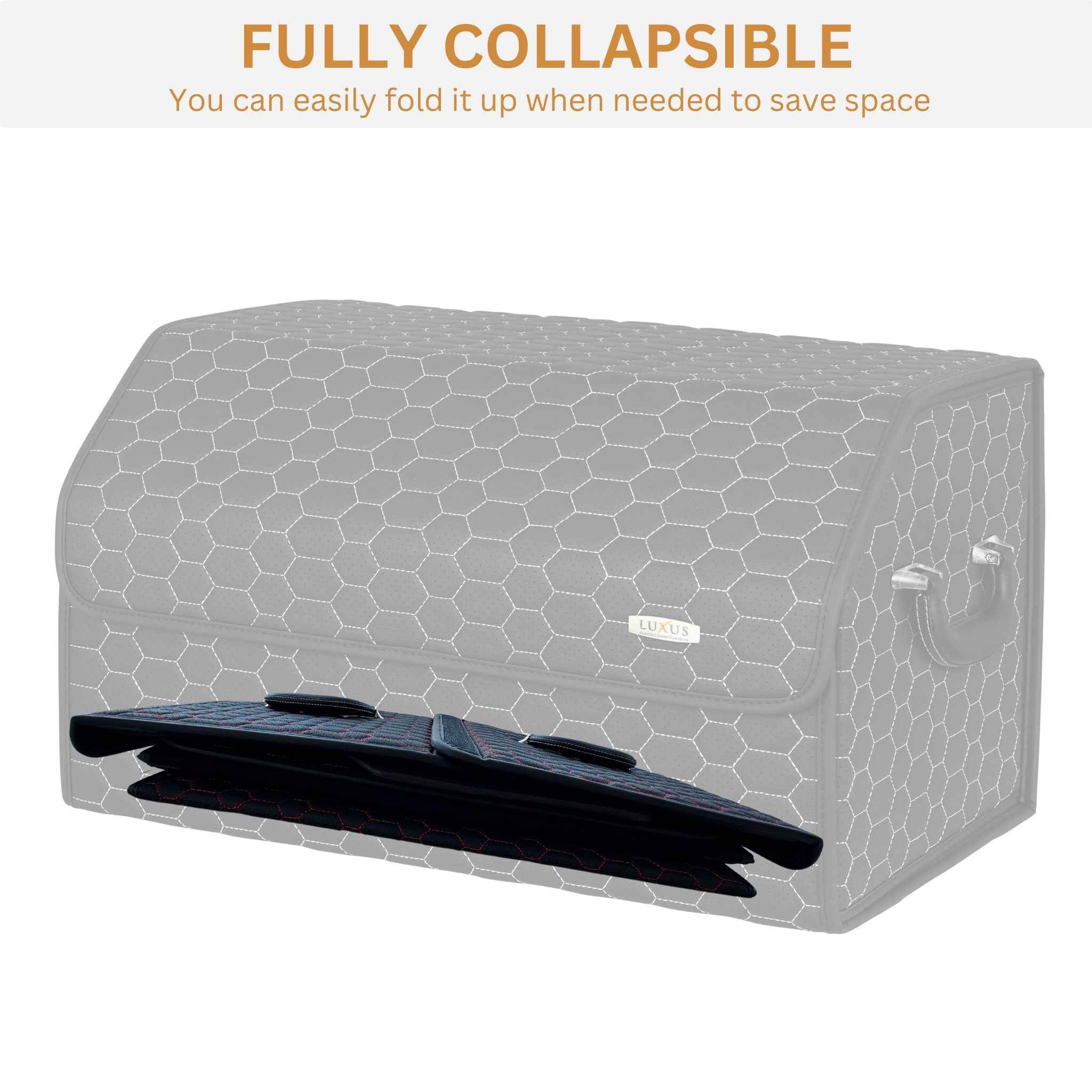 Luxus Premium Seamless Trunk Organizer | Caramel Brown