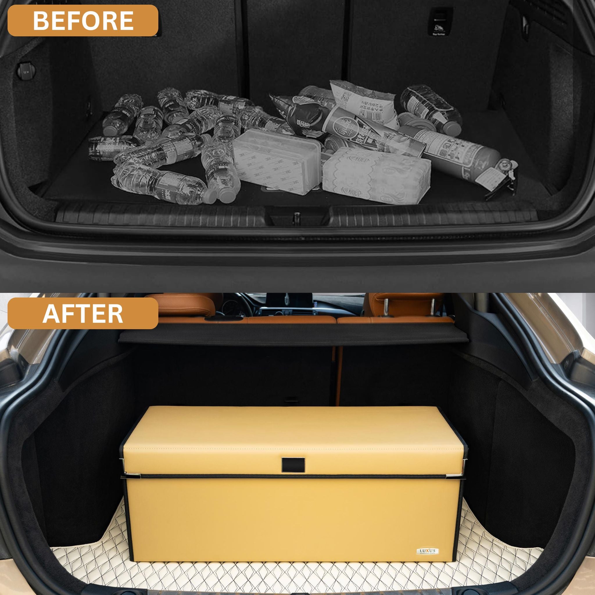 Luxus Premium Seamless Trunk Organizer | Cream Beige