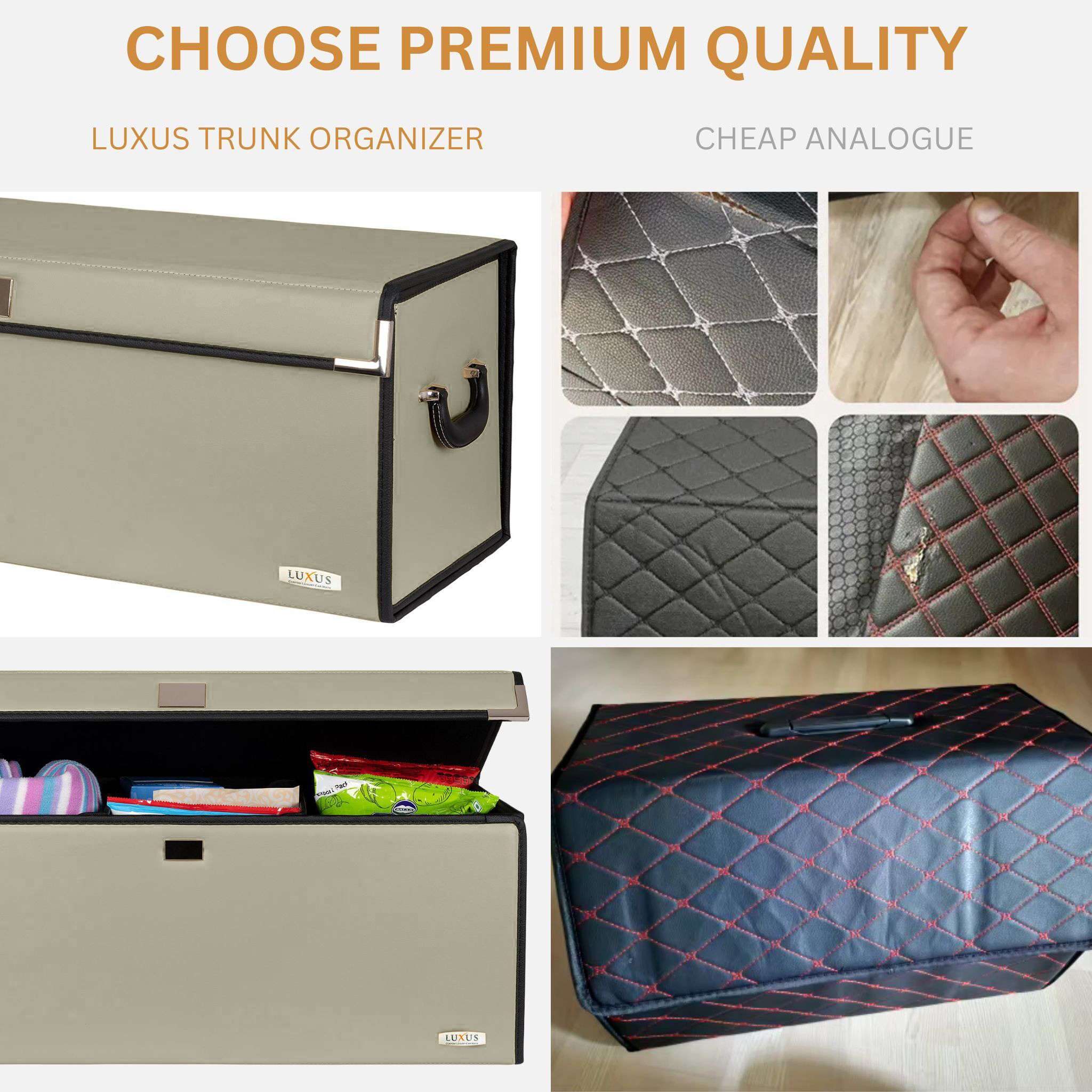 Luxus Premium Seamless Trunk Organizer | Gray