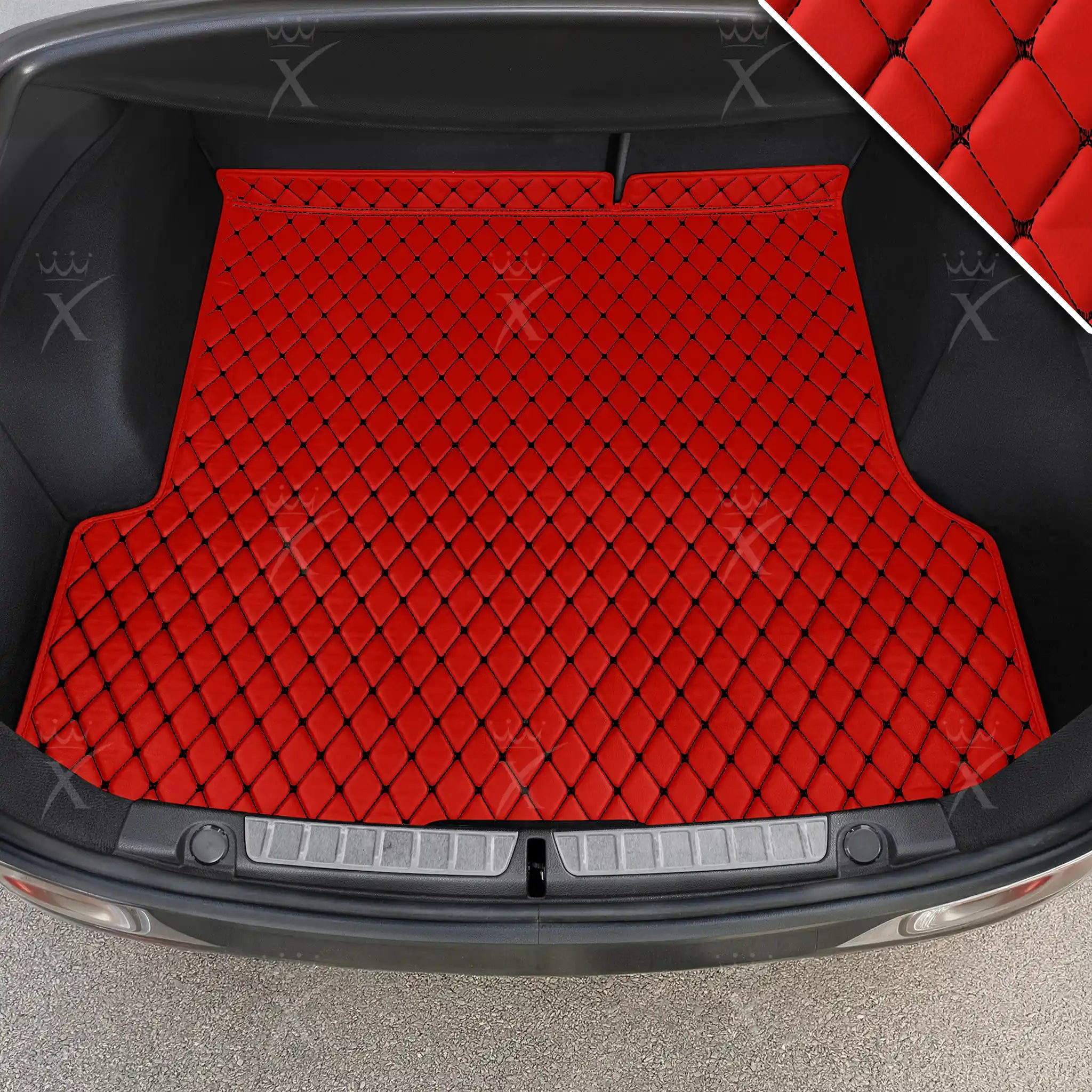 Luxus Car Mats™ - Ferrari rode luxe lederen koffer-/koffermat