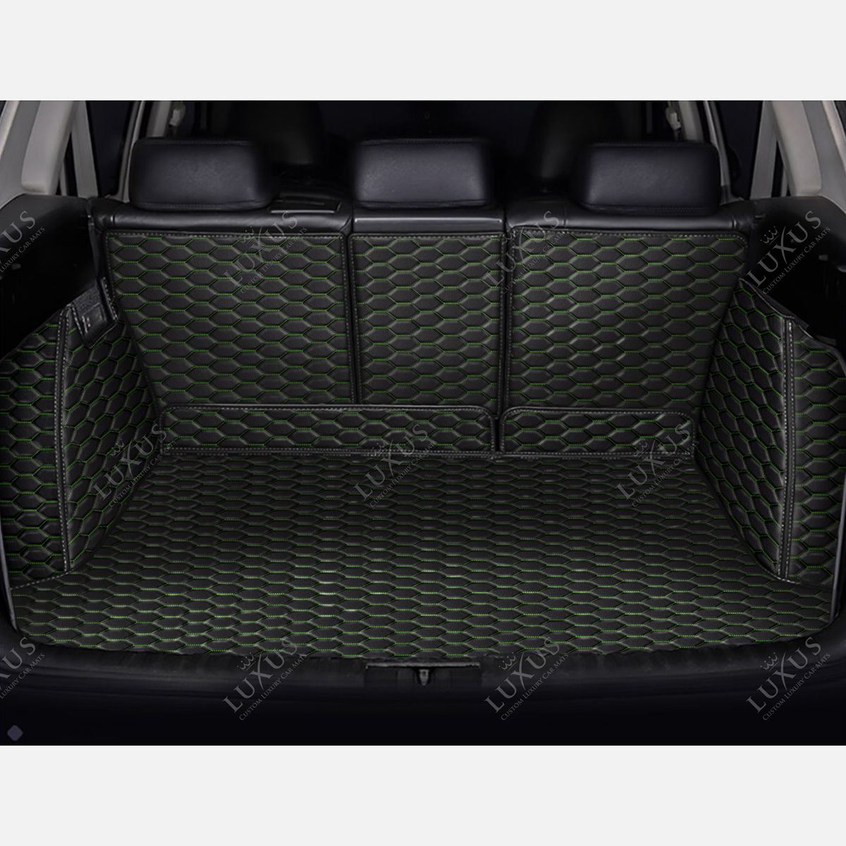 Luxus 360Fit Premium Honeycomb Custom Trunk Liner | Black & Green Stitching
