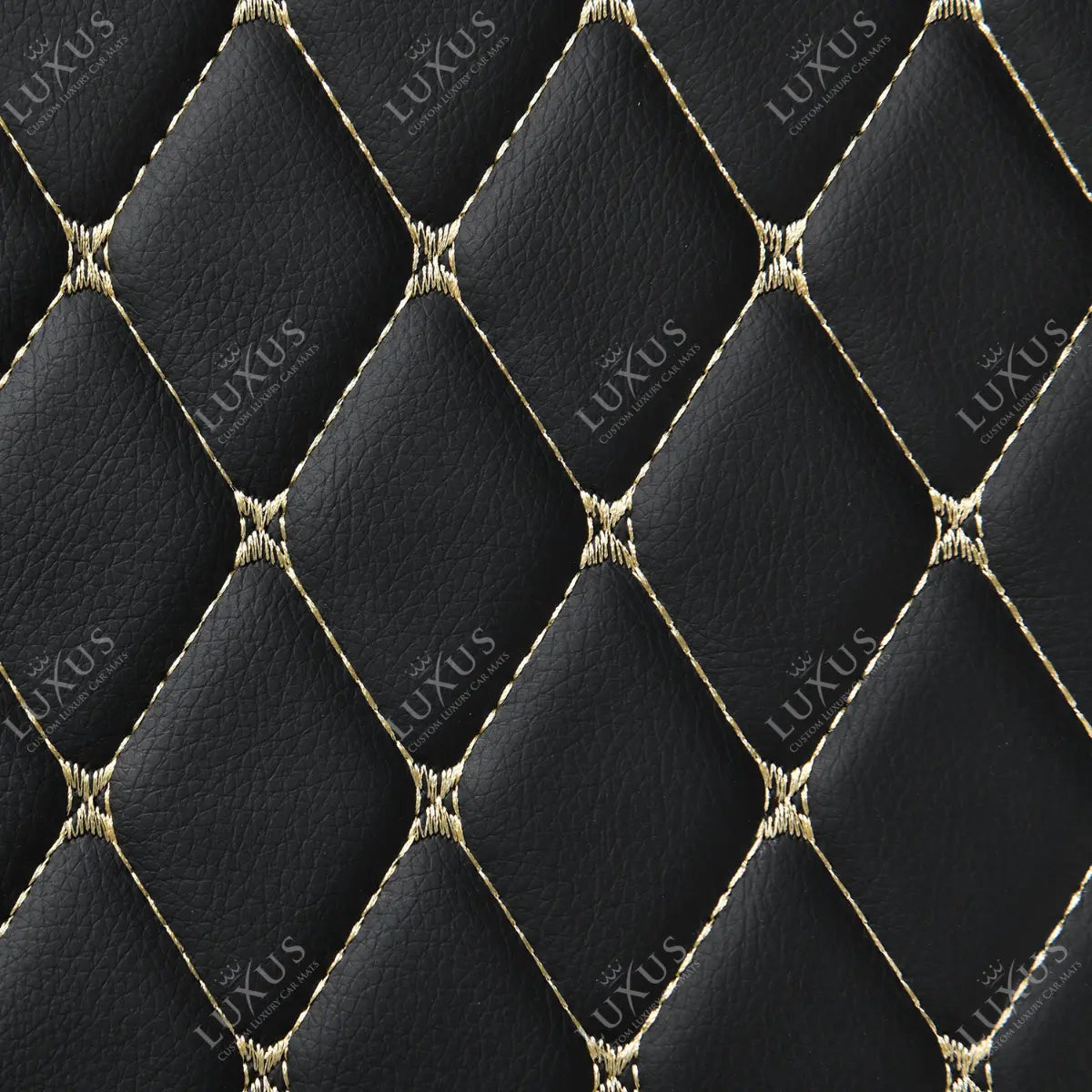 Luxus Car Mats™ – Schwarz & Beige genähte 3D-Luxus-Leder-Kofferraum-/Kofferraummatte