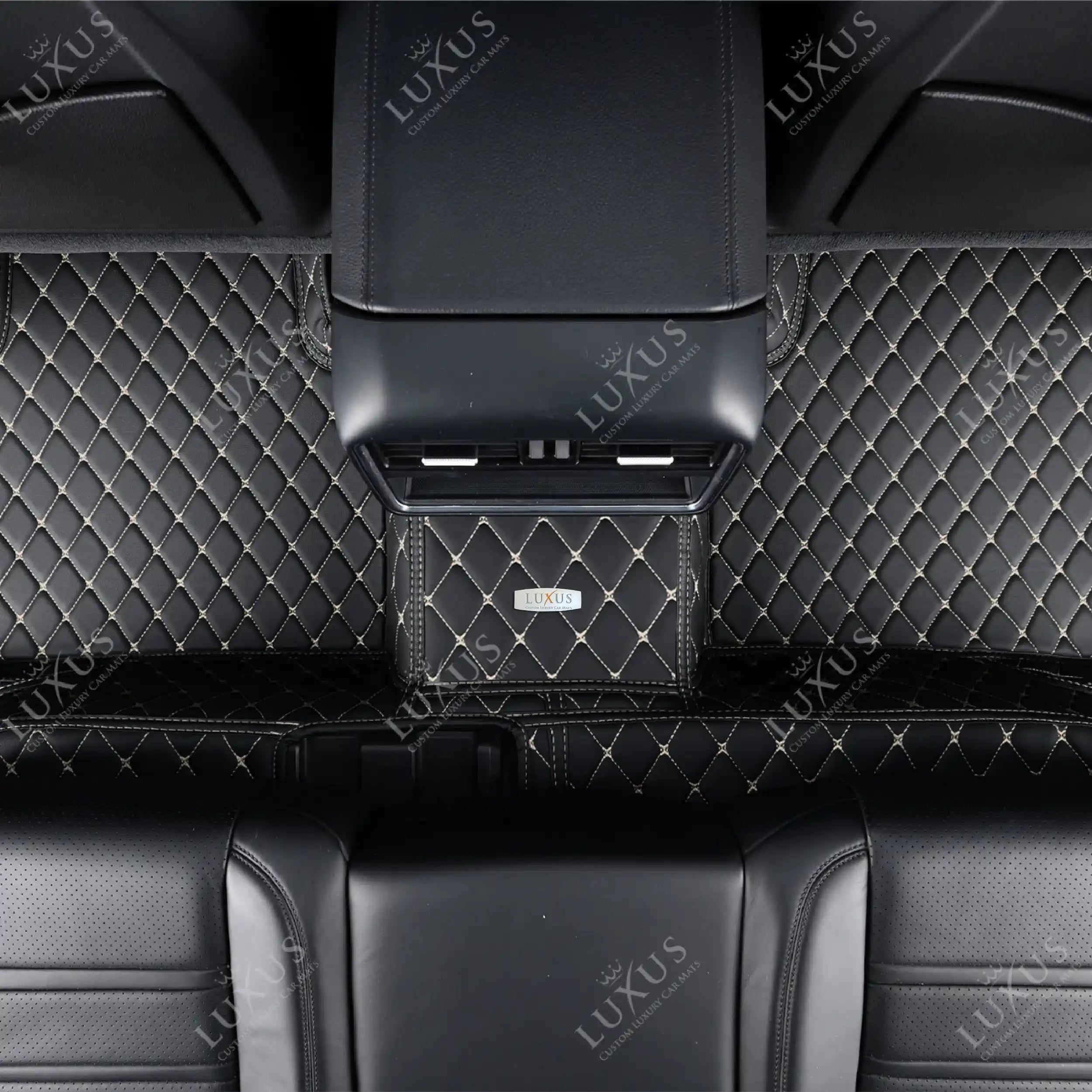 Luxus Car Mats™ – Luxus-Automatten-Set mit schwarzen und beigen Nähten