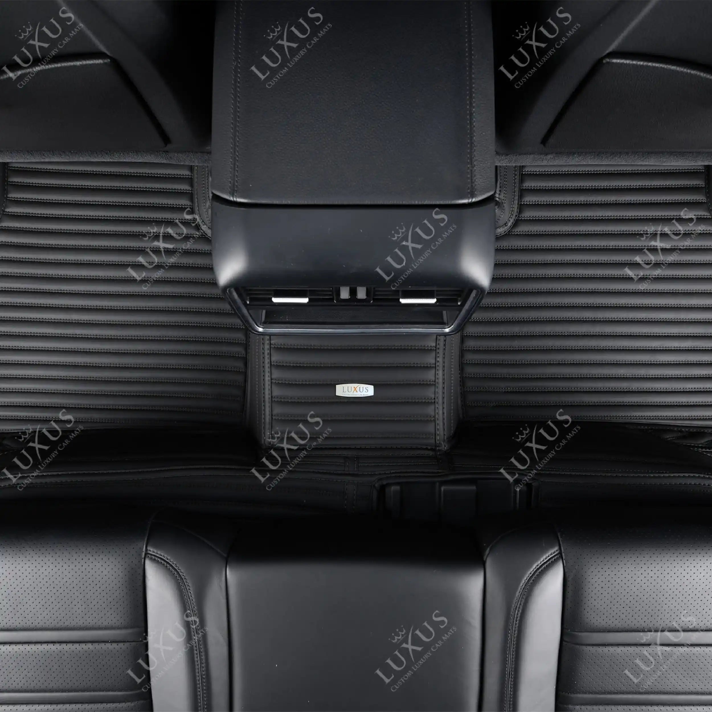 Luxus Premium Stripe Custom Car Mats Set | Black & Black Stitching