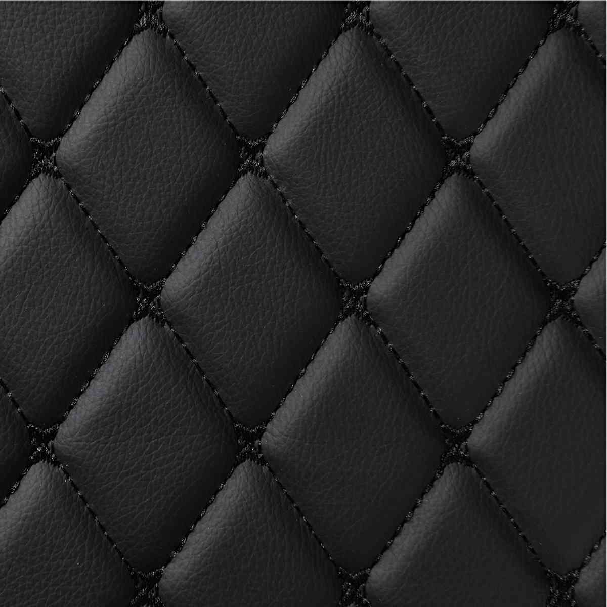 Luxus Car Mats™ - Zwarte en zwarte stiksels 3D luxe lederen koffer-/koffermat