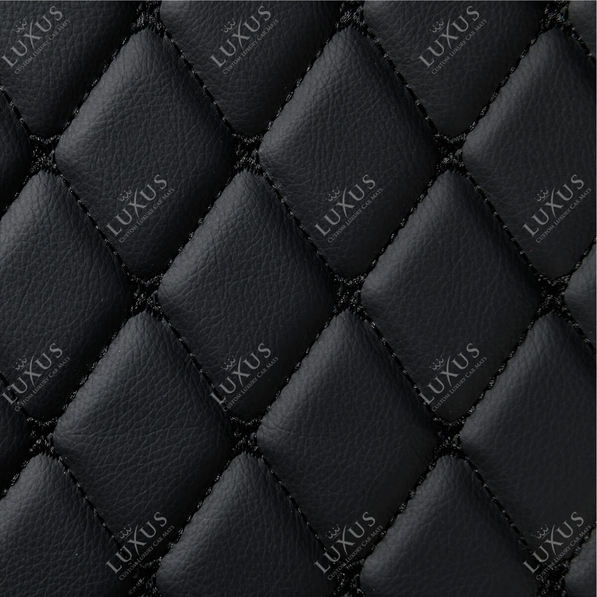 Luxus Premium Diamond Custom Car Mats Set | Black & Black Stitching