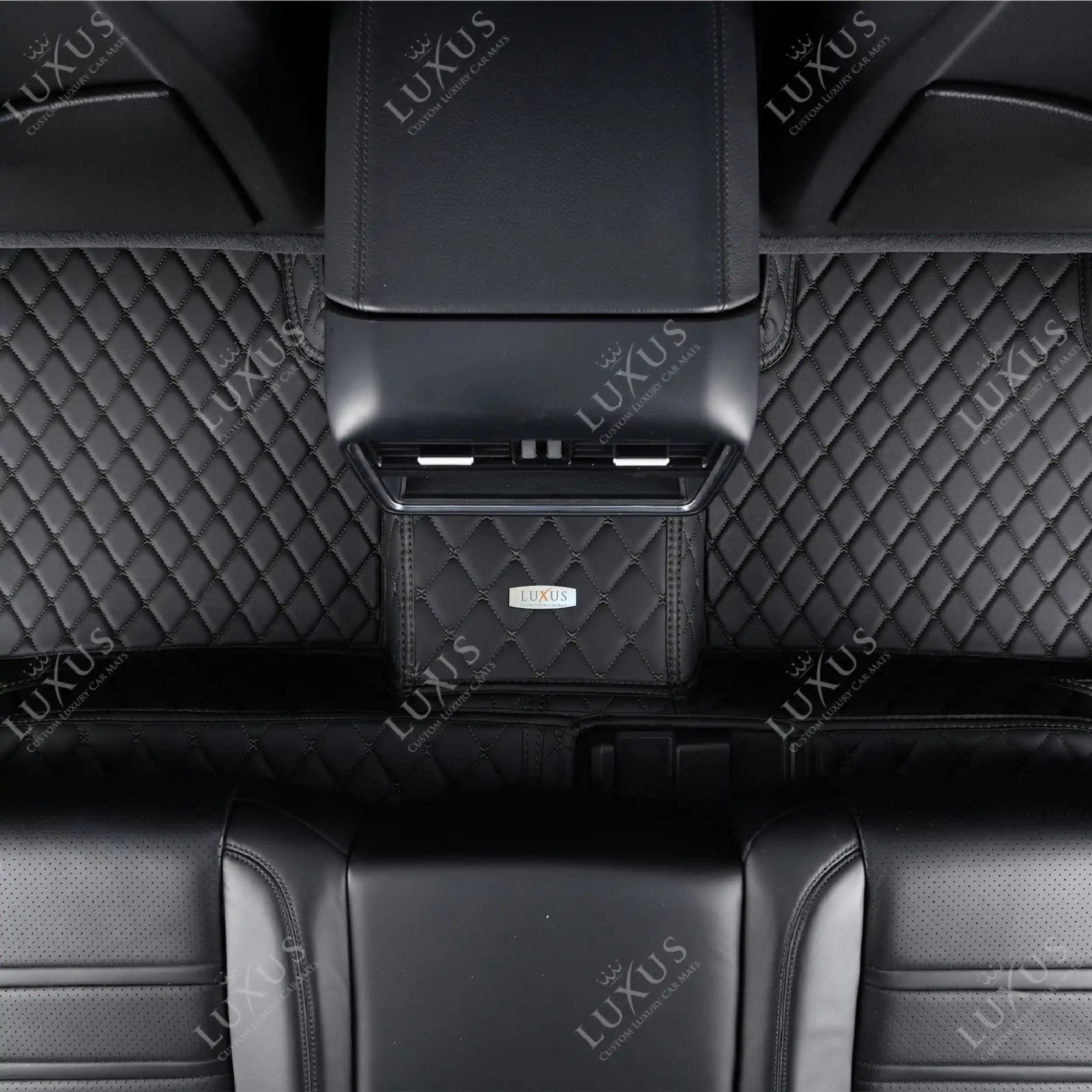 Luxus Premium Diamond Custom Car Mats Set | Black & Black Stitching