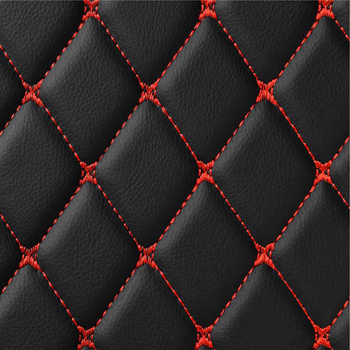 Luxus Car Mats™ - Zwarte en zwarte stiksels 3D luxe lederen koffer-/koffermat