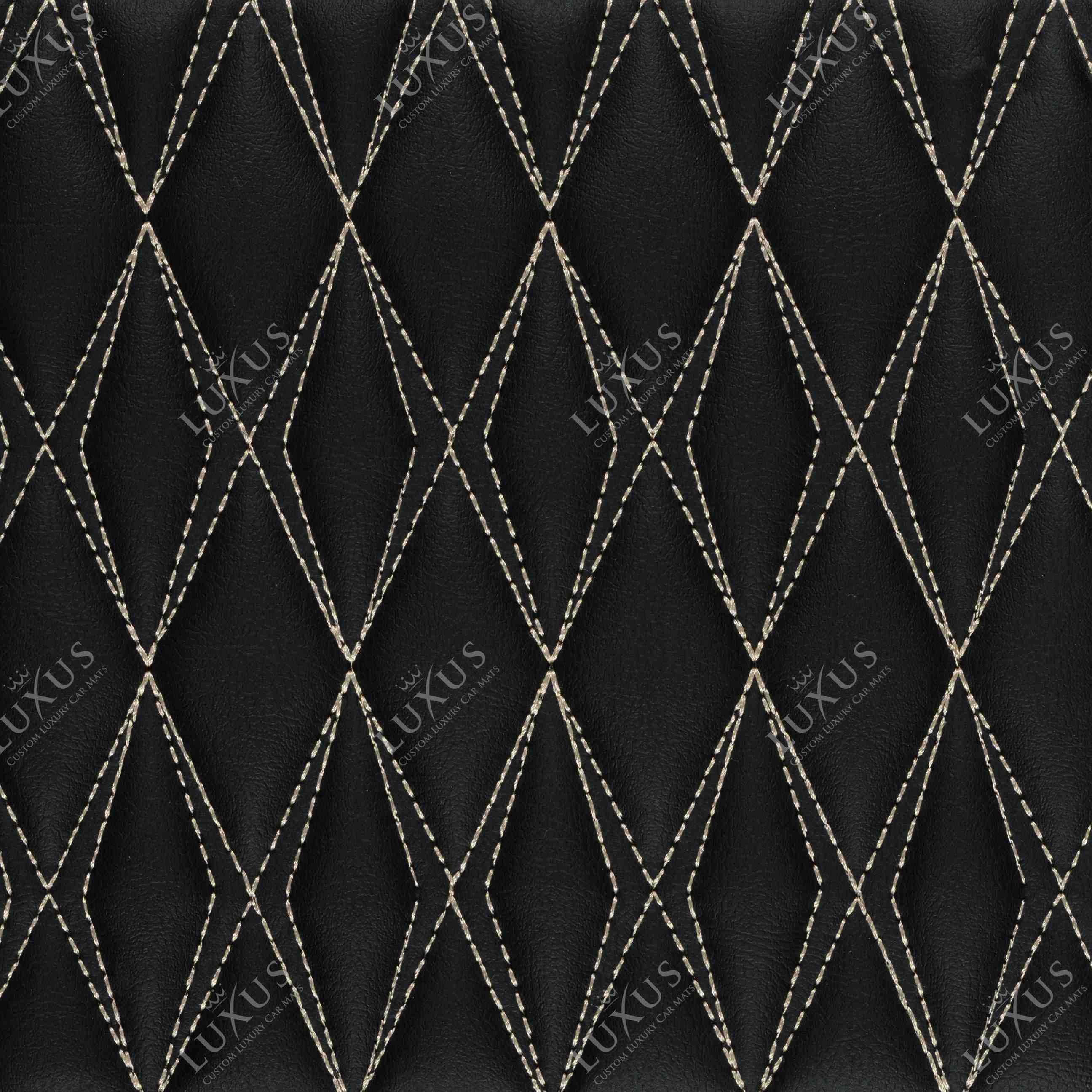 Luxus Premium Twin-Diamond Custom Base Trunk Liner | Black & Beige Stitching