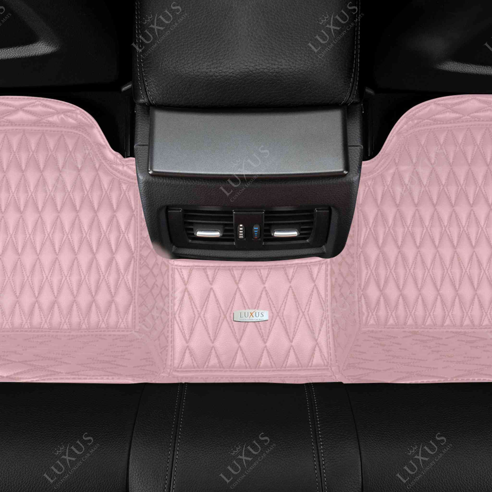 Luxus Premium Twin-Diamond Custom Luxury Car Mats Set | Blossom Pink
