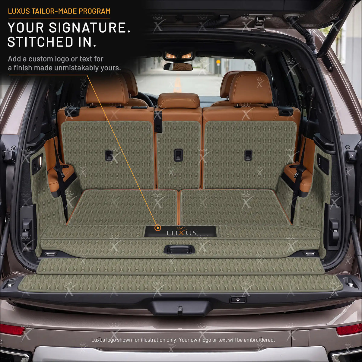Luxus Twin-Diamond 360Fit Series Trunk Mat | Brownish Gray