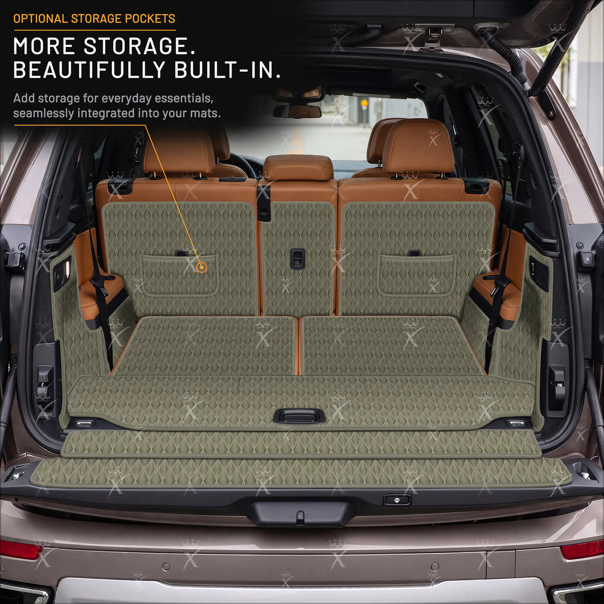Luxus Twin-Diamond 360Fit Series Trunk Mat | Brownish Gray