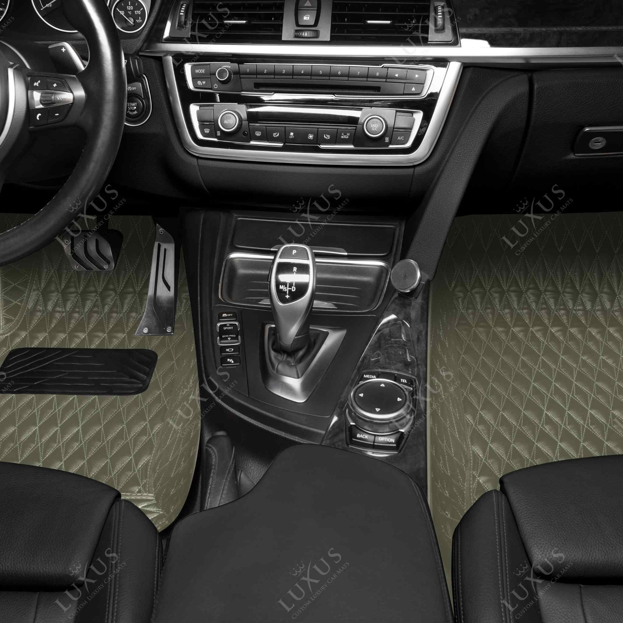 Luxus Premium Twin-Diamond Custom Luxury Car Mats Set | Brownish Grey