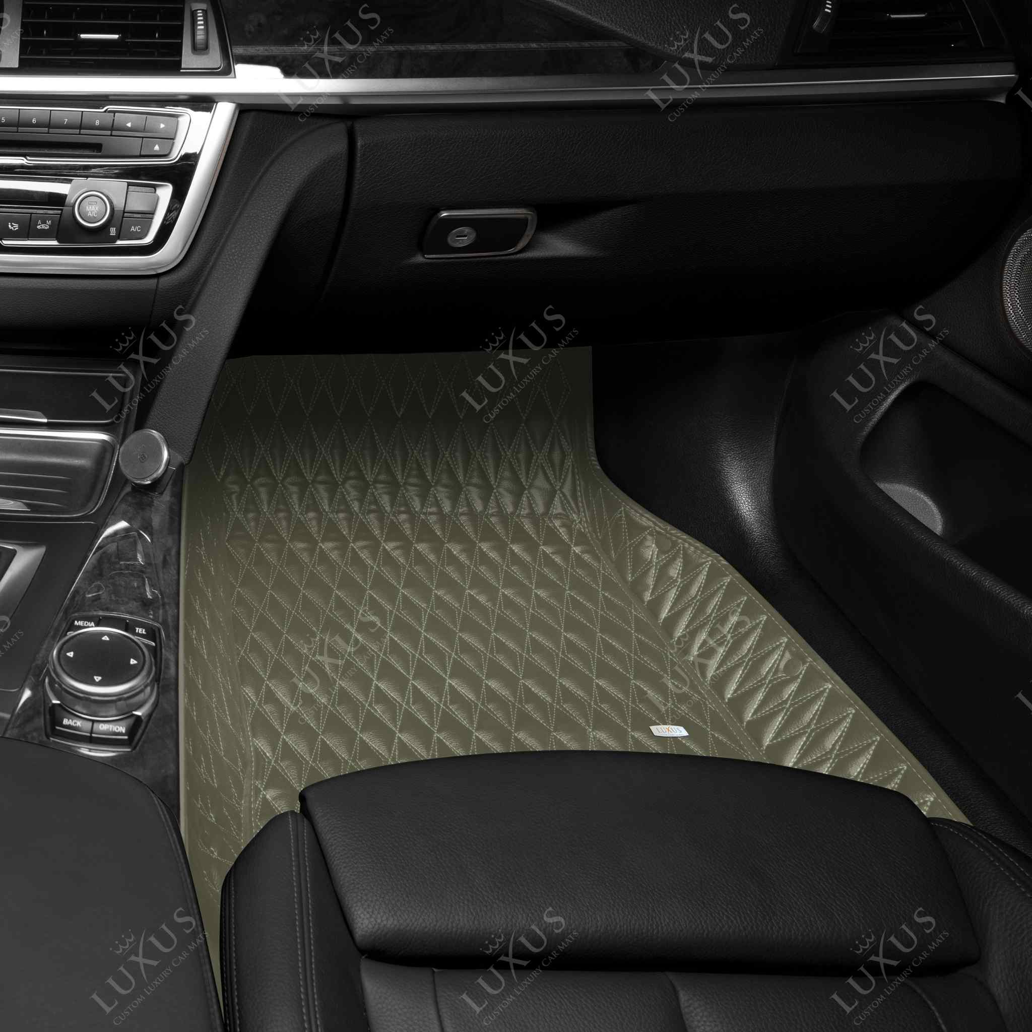 Luxus Premium Twin-Diamond Custom Luxury Car Mats Set | Brownish Grey