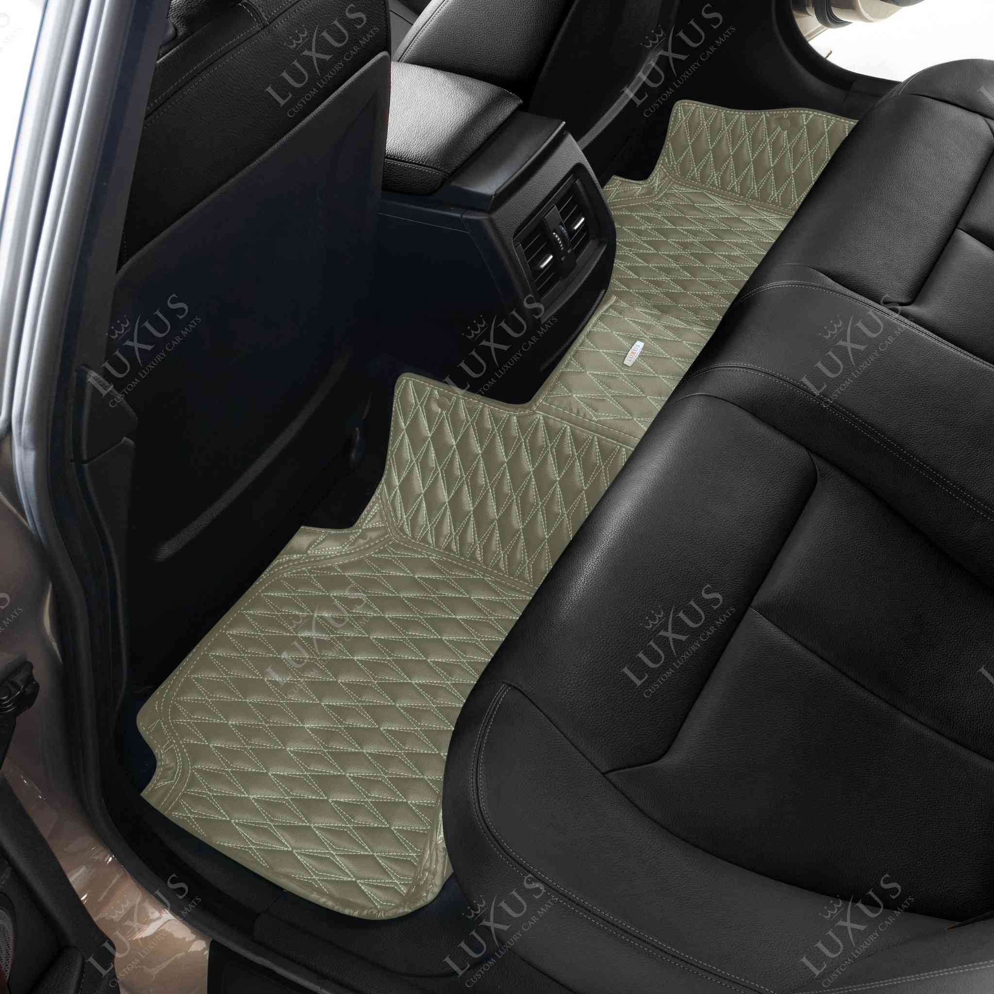 Luxus Premium Twin-Diamond Custom Luxury Car Mats Set | Brownish Grey