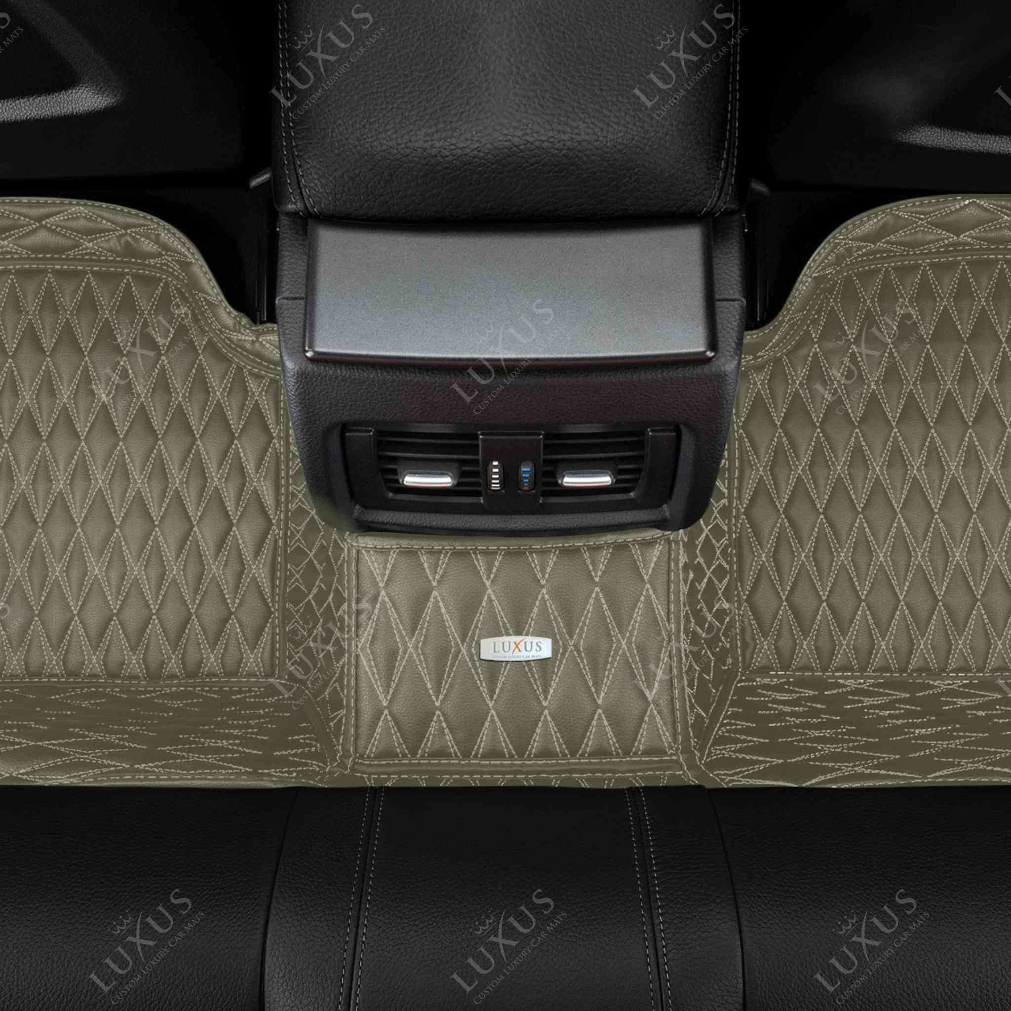 Luxus Premium Twin-Diamond Custom Luxury Car Mats Set | Brownish Grey