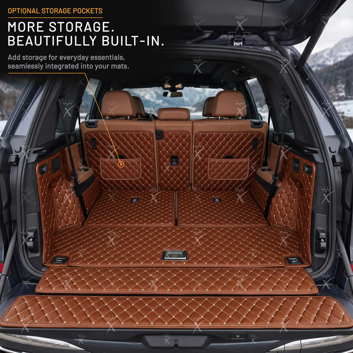 Luxus Car Mats™ - Karamellbrun 3D luksusskinnstøvel/bagasjematte