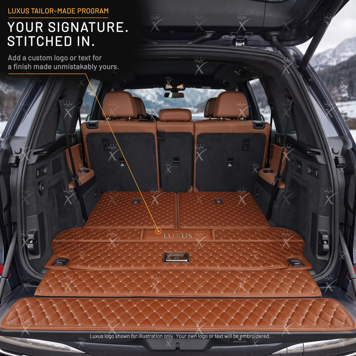 Luxus Diamond BaseFit Series Trunk Mat | Caramel Brown