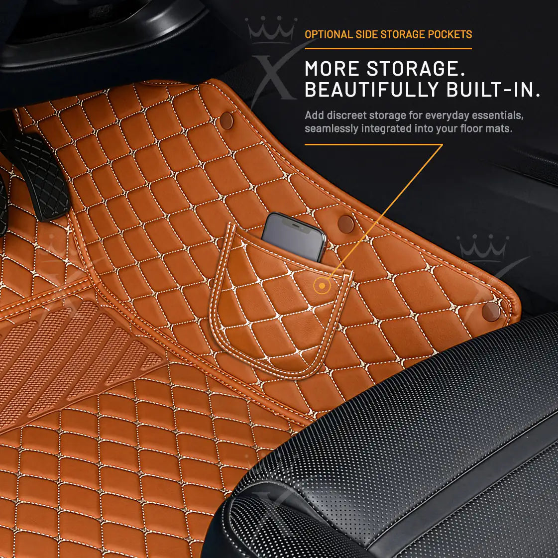 Luxus Car Mats™ – Karamellbraunes Luxus-Automatten-Set