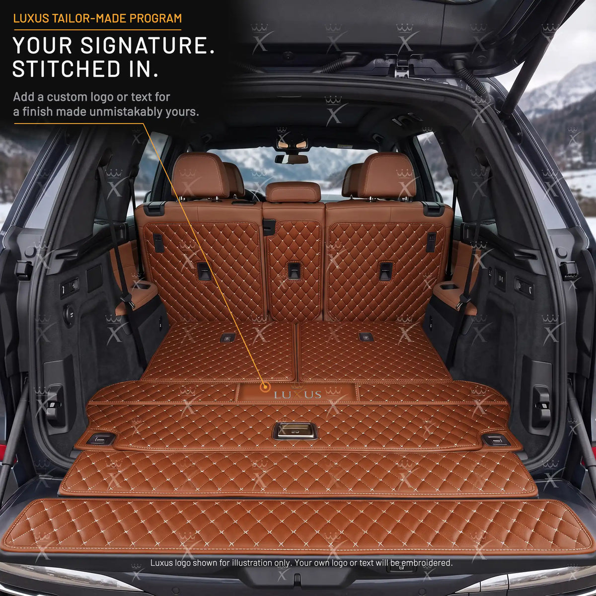 Luxus Diamond XtendFit Series Trunk Mat | Caramel Brown