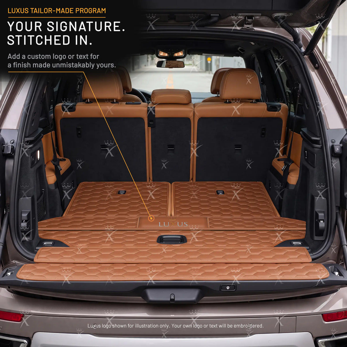 Luxus Honeycomb BaseFit Series Trunk Mat | Caramel Brown