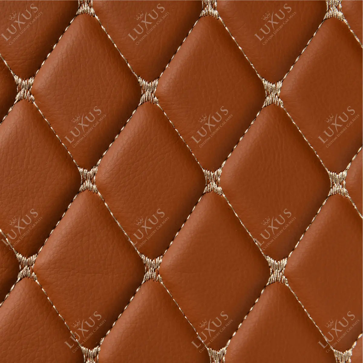 Luxus Car Mats™ – Karamellbraune 3D-Luxus-Leder-Kofferraum-/Kofferraummatte