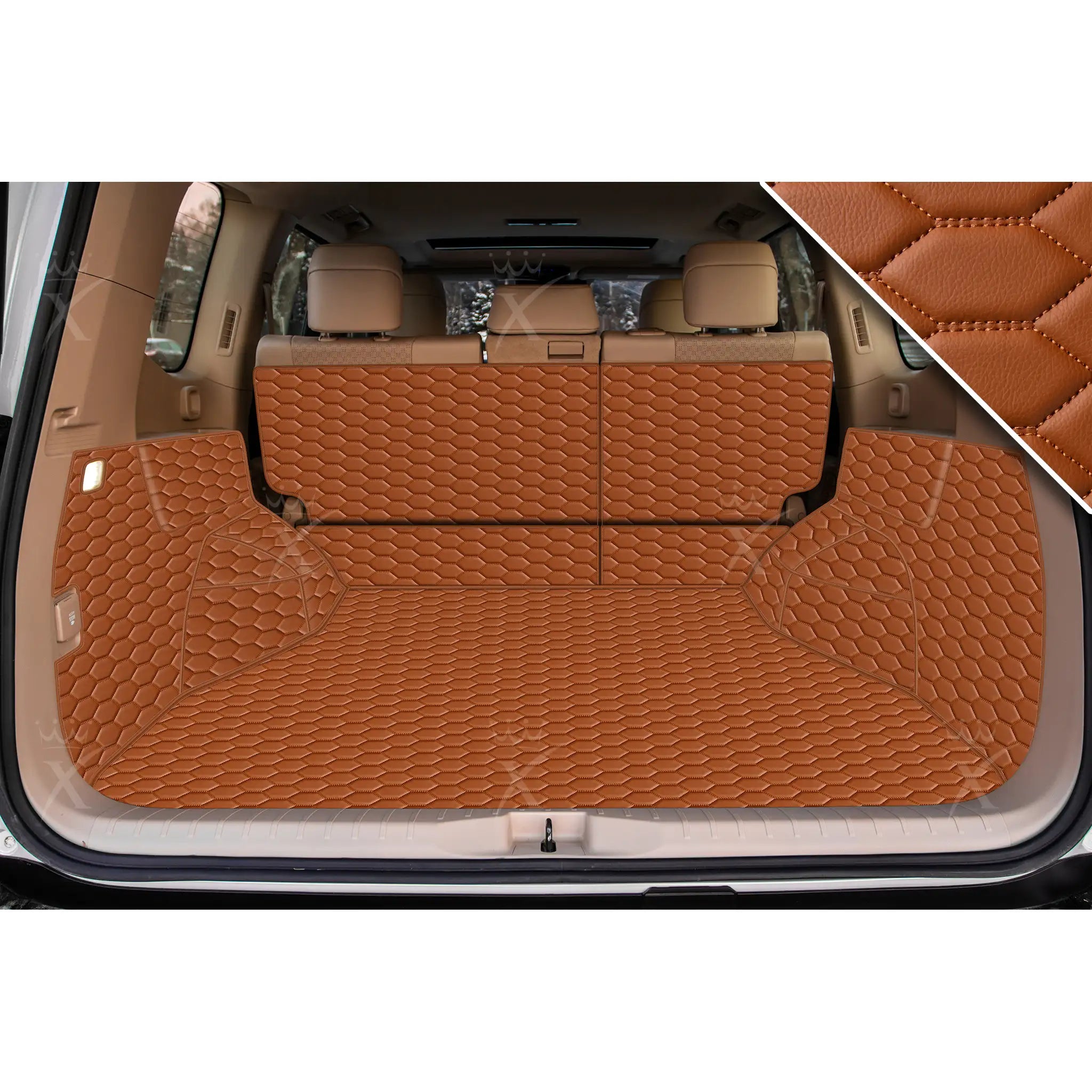 Luxus 360Fit Premium Honeycomb Custom Trunk Liner | Caramel Brown