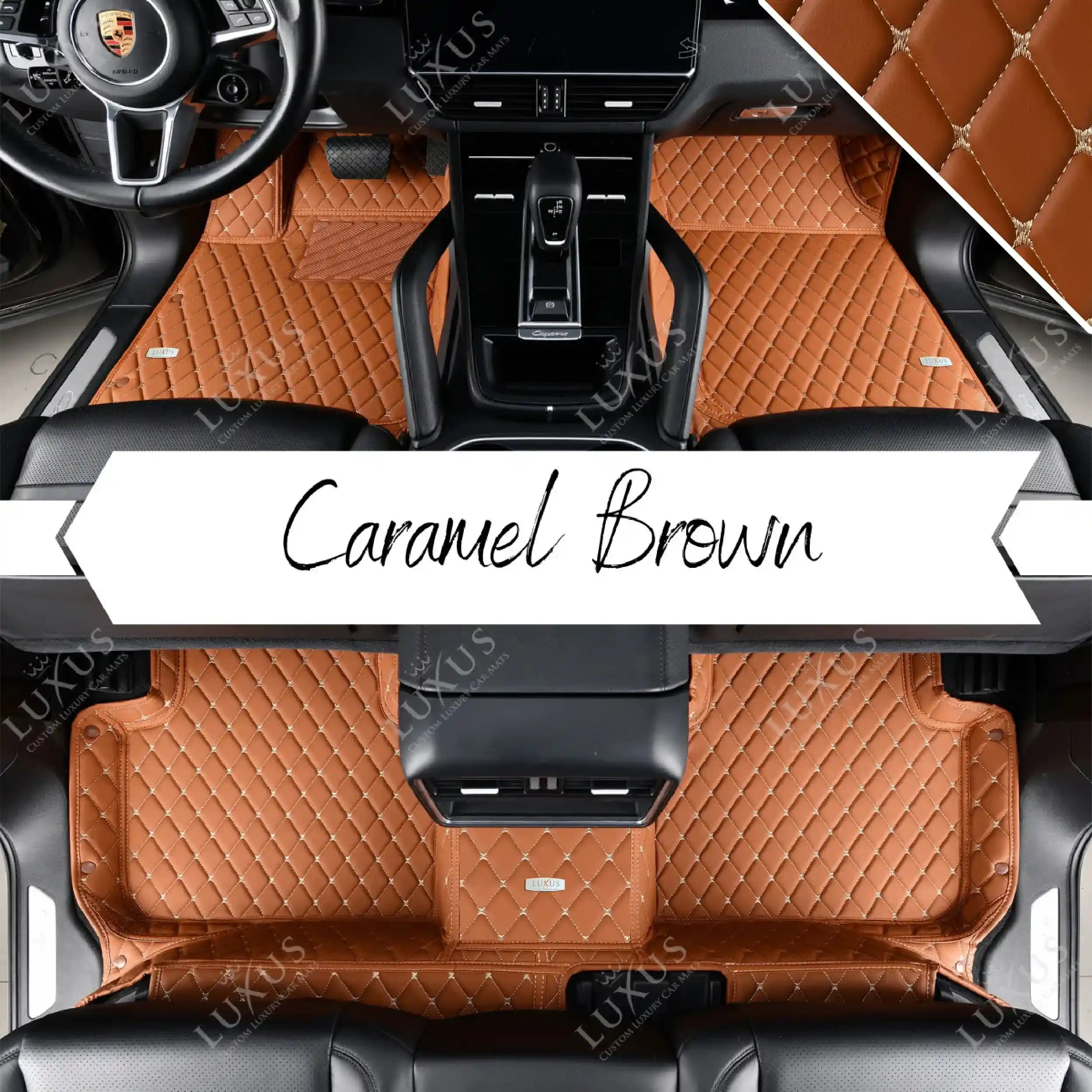 Luxus Car Mats™ - Caramel Bruin Luxe Automatten Set