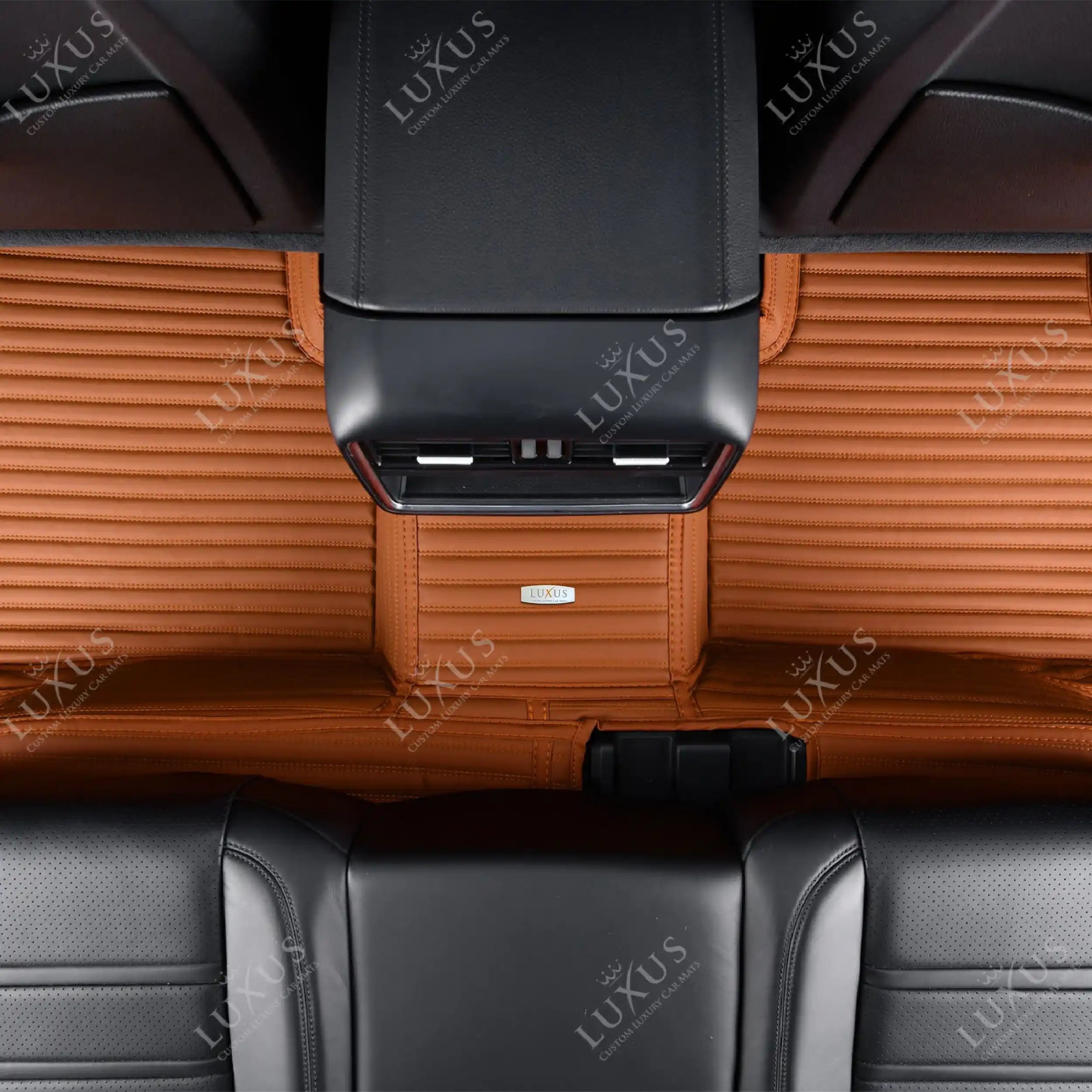 Luxus Car Mats™ - Set di tappetini per auto di lusso a righe marrone caramello