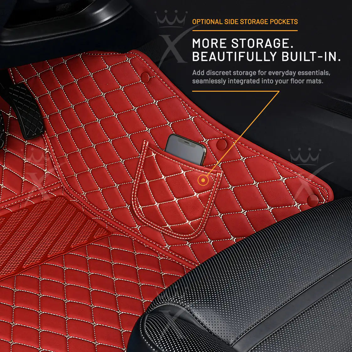 Luxus Car Mats™ - Kersenrode luxe automattenset